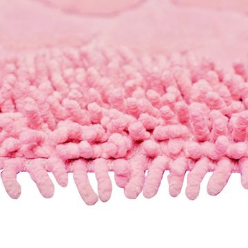 Teppich Badezimmerteppich Set 2 teilig • waschbar • Steinoptik in pink, Teppich-Traum, rechteckig, Höhe: 7.5 mm, waschbar