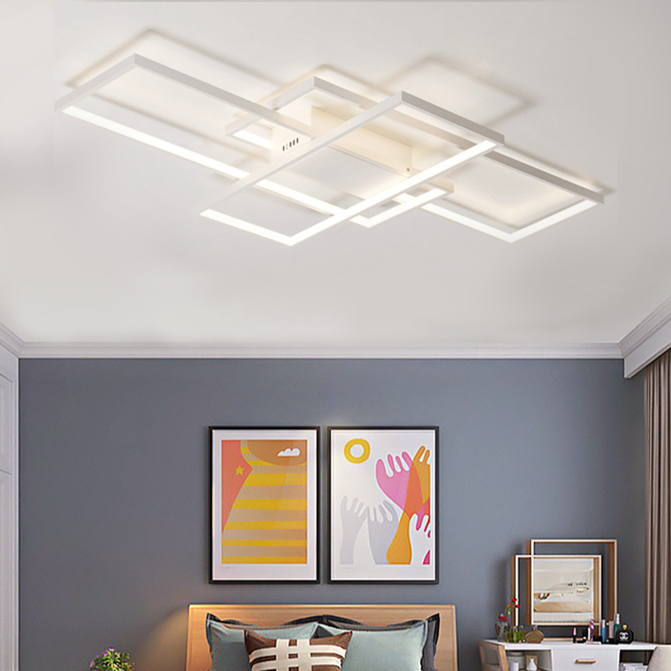 YINDN Deckenleuchte, 90*50cm LED Deckenlampe, Stufenlos günstig online kaufen