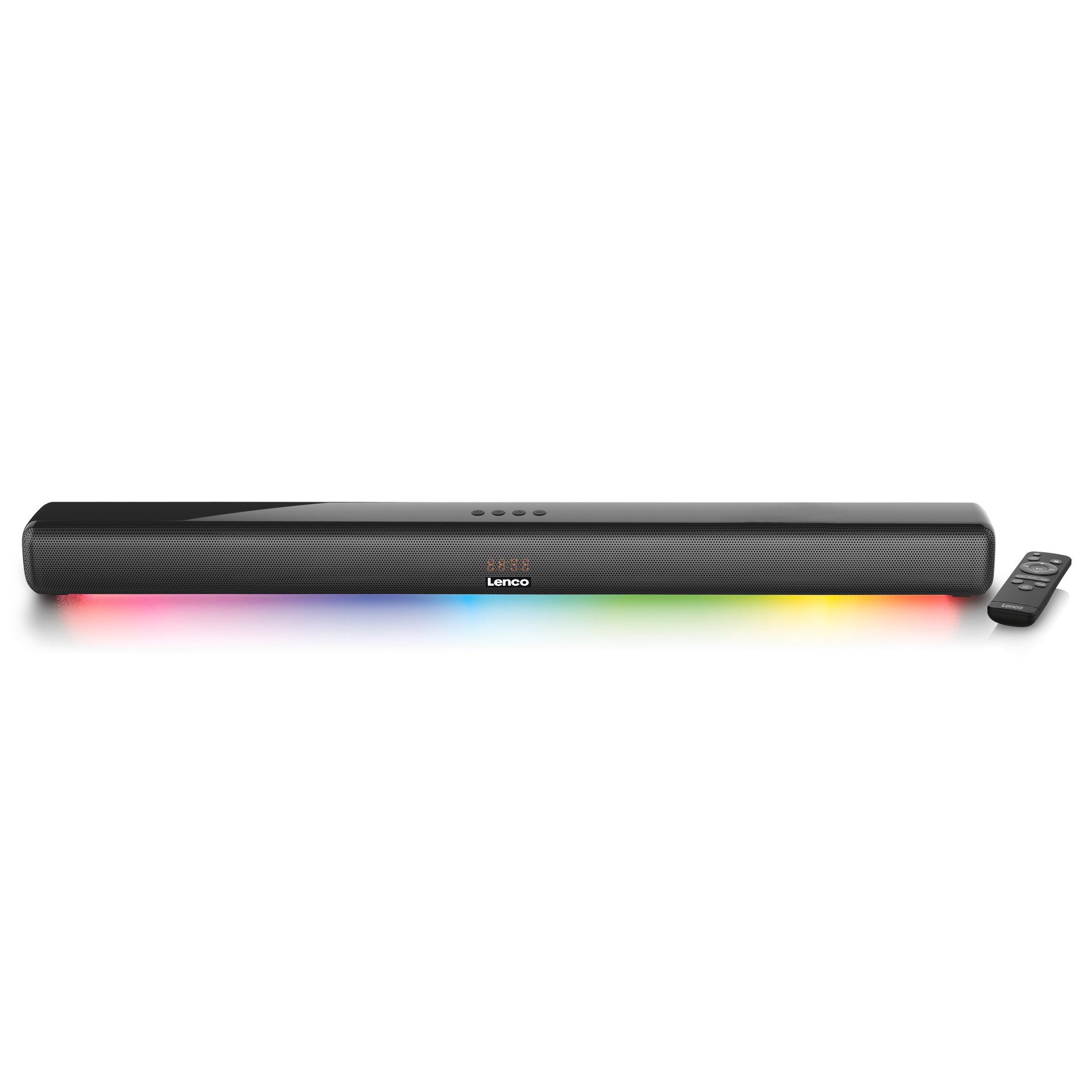 LED-Licht-Animationen Soundbar 20 und Farben SB-042LEDBK (Bluetooth, ausgewählten Musik-Takten, Lenco Atmen nach W),