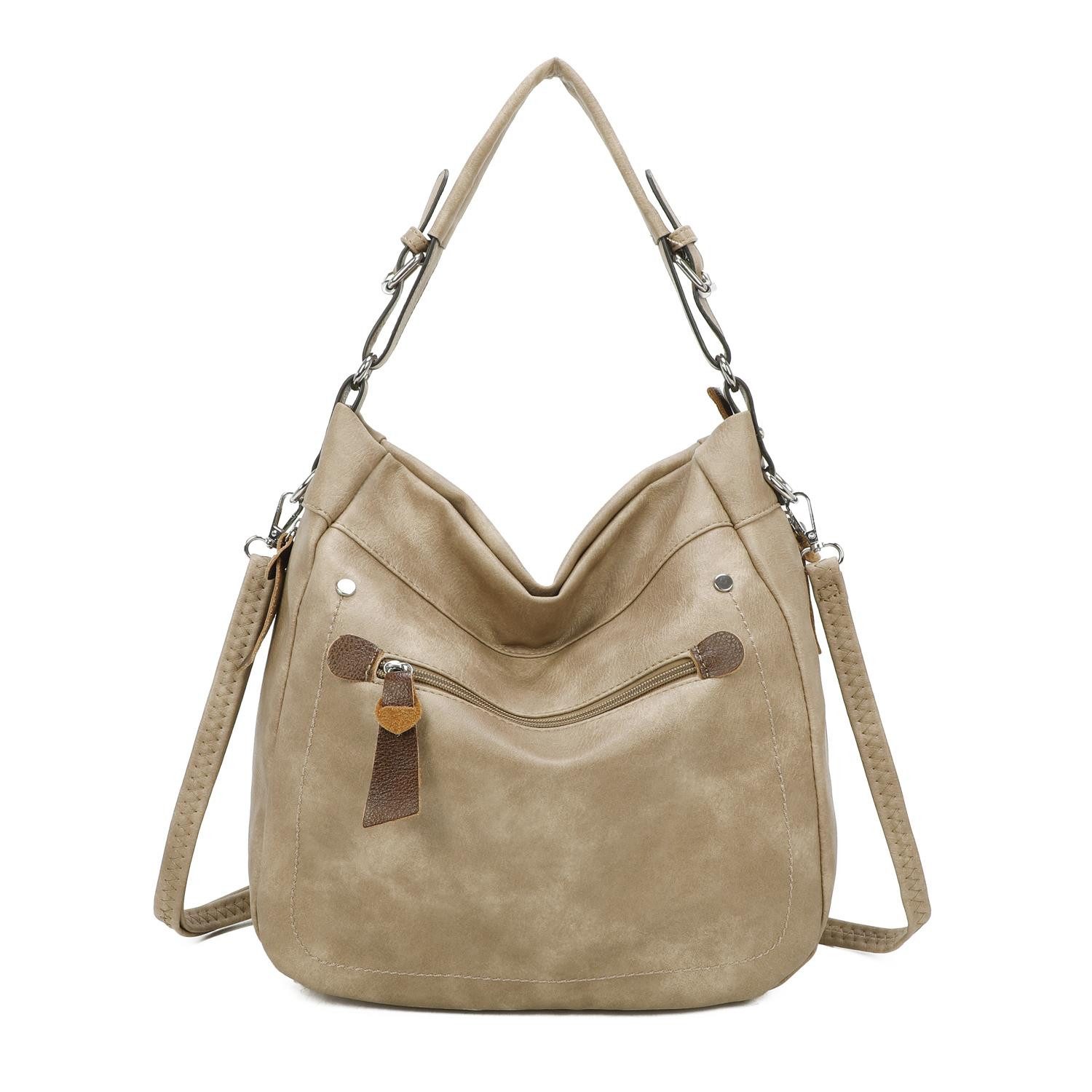 ITALYSHOP24 Schultertasche Damen Tasche Shopper Hobo-Bag Handtasche CrossOv günstig online kaufen