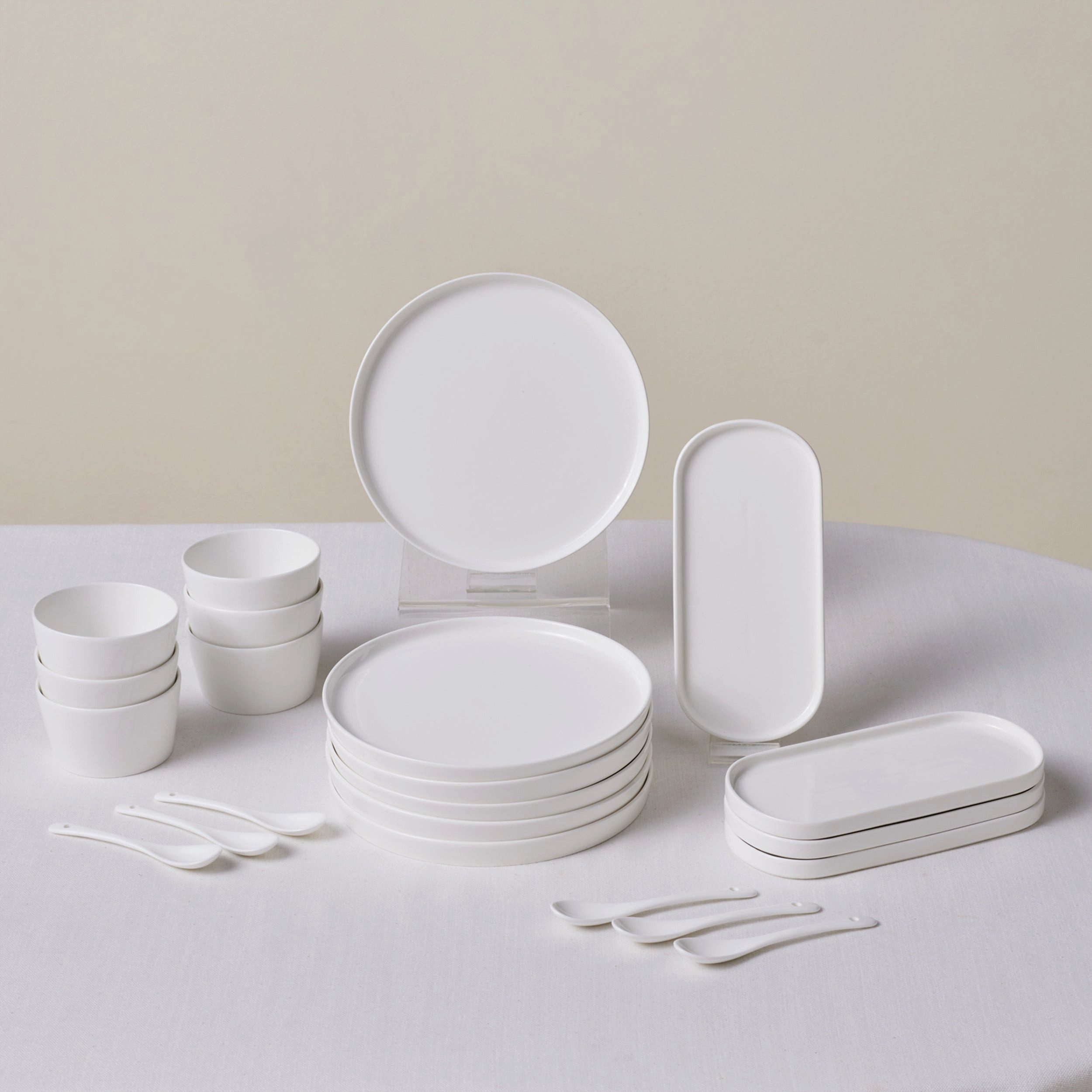 Karaca Geschirr-Set Karaca Forever Bone Bomo 22-Teiliges 6-Personen Frühstücksset (22-tlg), 6 Personen, KNOCHENPORZELLAN