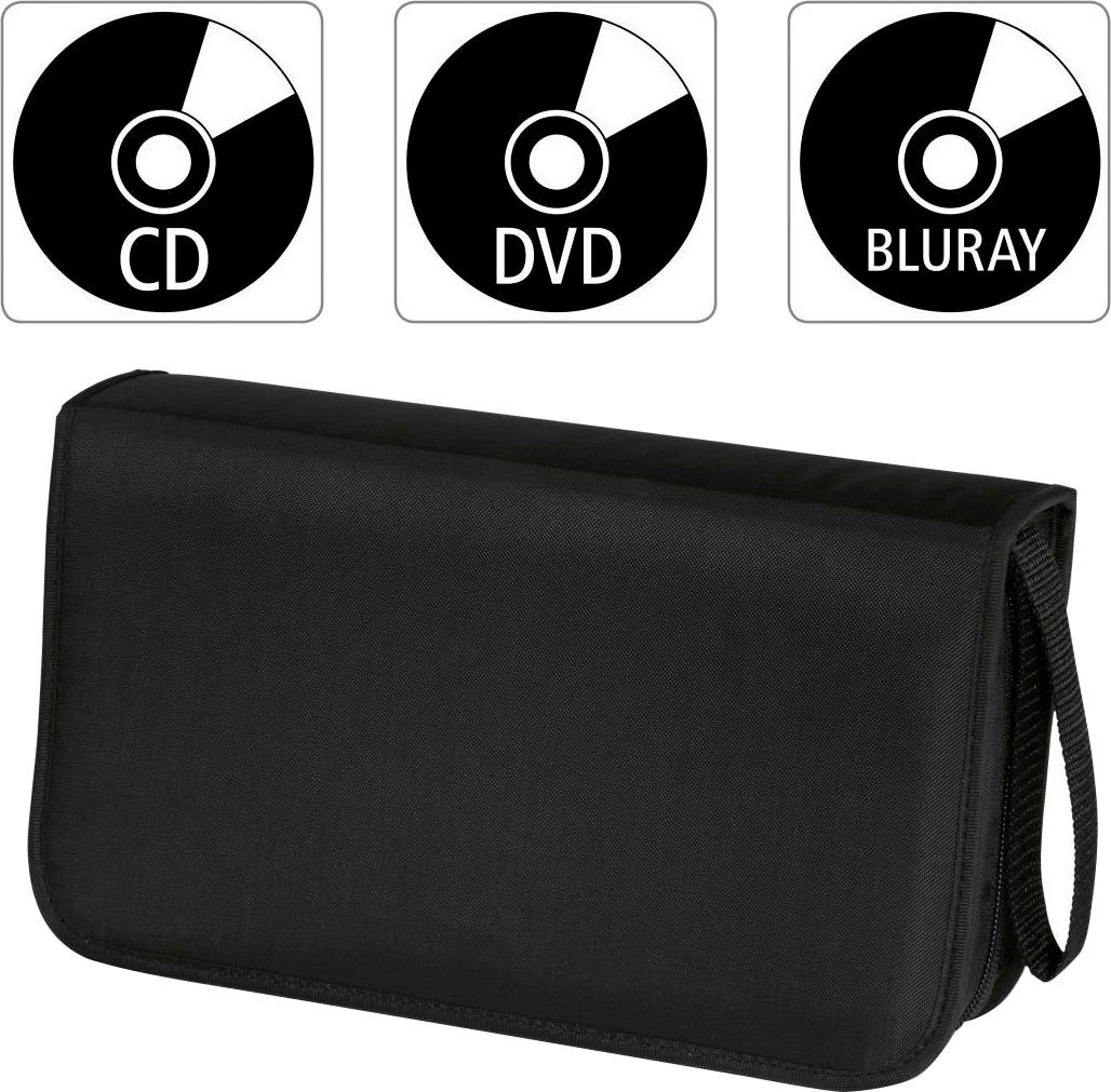 Hama DVD-Hülle CD-/DVD-/Blu-ray-Tasche 80, Schwarz, Disc-Tasche Wallet