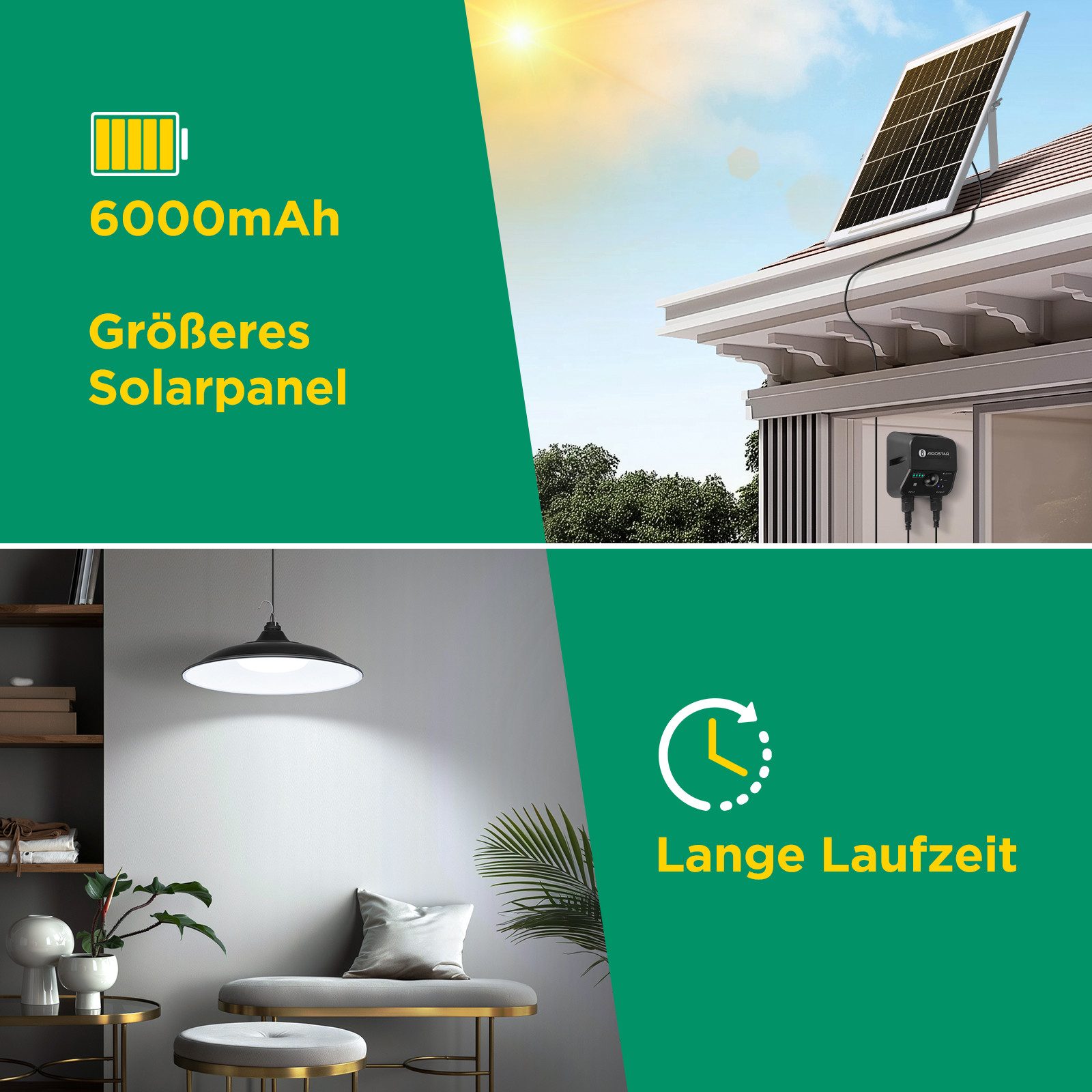 Aigostar LED Solarleuchte Solar-hängeleuchte,8 m Kabel,Solarlampen günstig online kaufen
