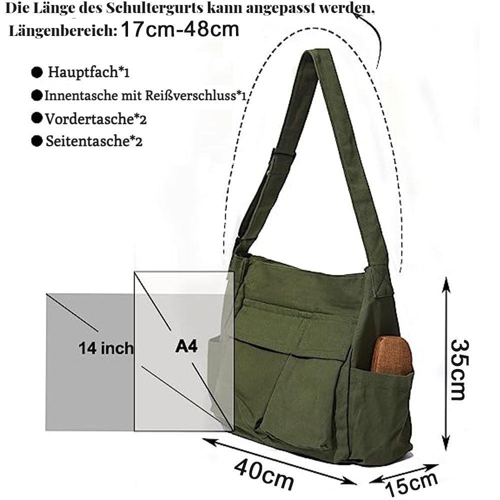 VIVIHEYDAY Schultertasche Umhängetasche Canvas-Crossbody großem Fassungsver günstig online kaufen