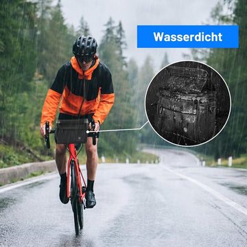 PFCTART Fahrradtasche 4.5L Schwarzer faltbarer Mehrzweck-Radsportbeutel Fahrradlenkerpaket (Mit Touchscreen), Abdichtung