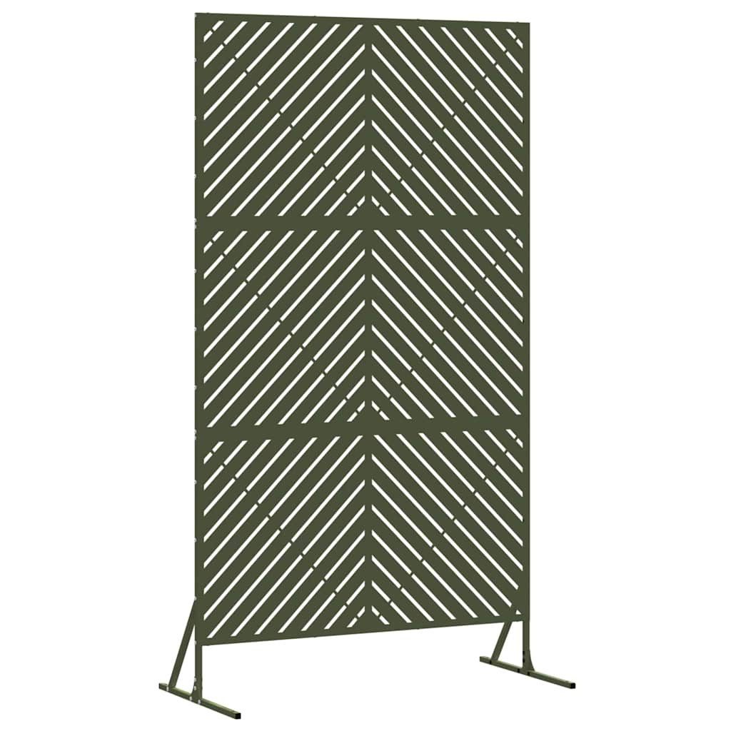 vidaXL Gartenzaun Sichtschutz 100 x 50 x 180 cm Stahl Olivgrün, (1-St)
