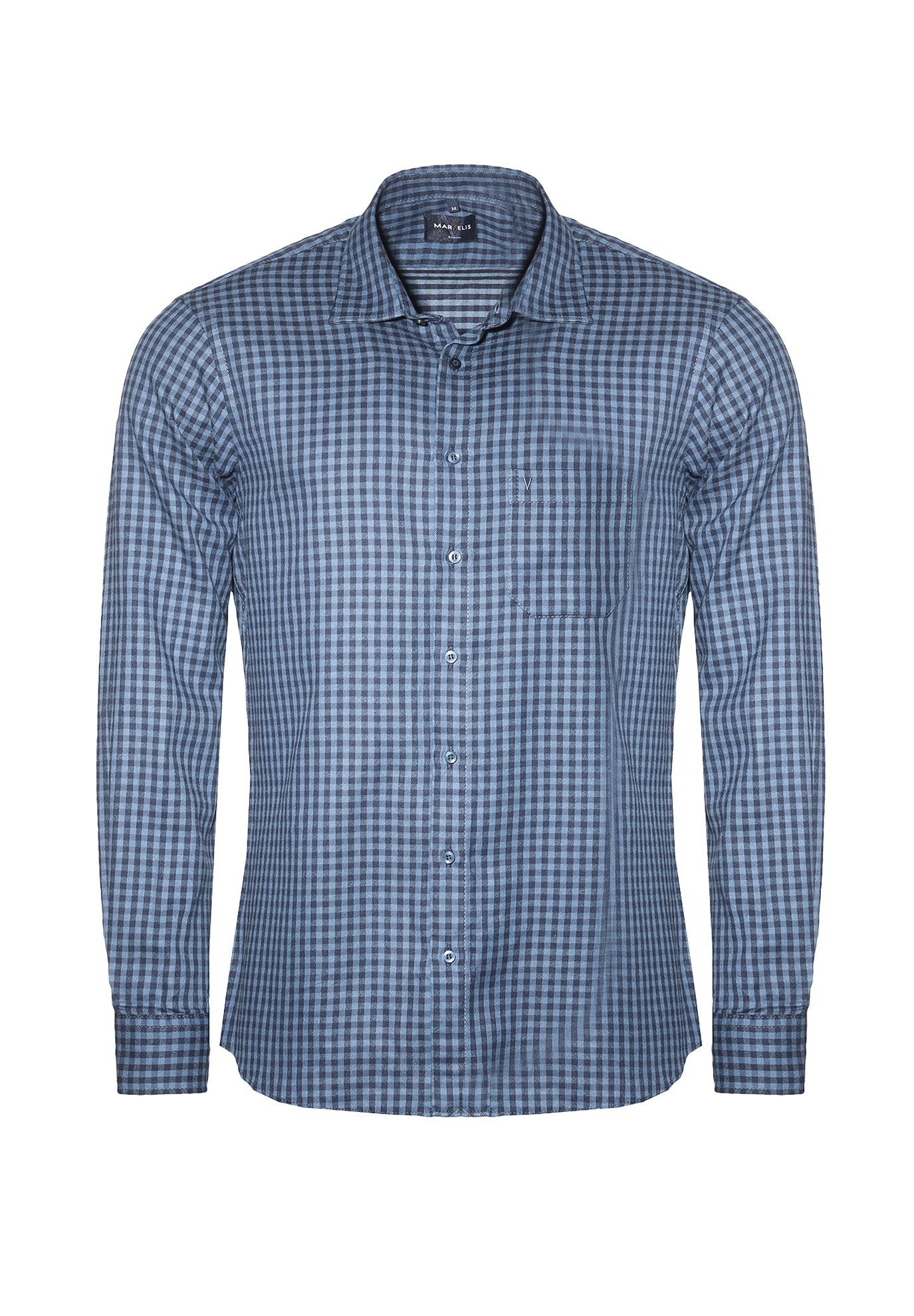 MARVELIS Langarmhemd CASUAL FIT - Freizeithemd normale Schnittführung