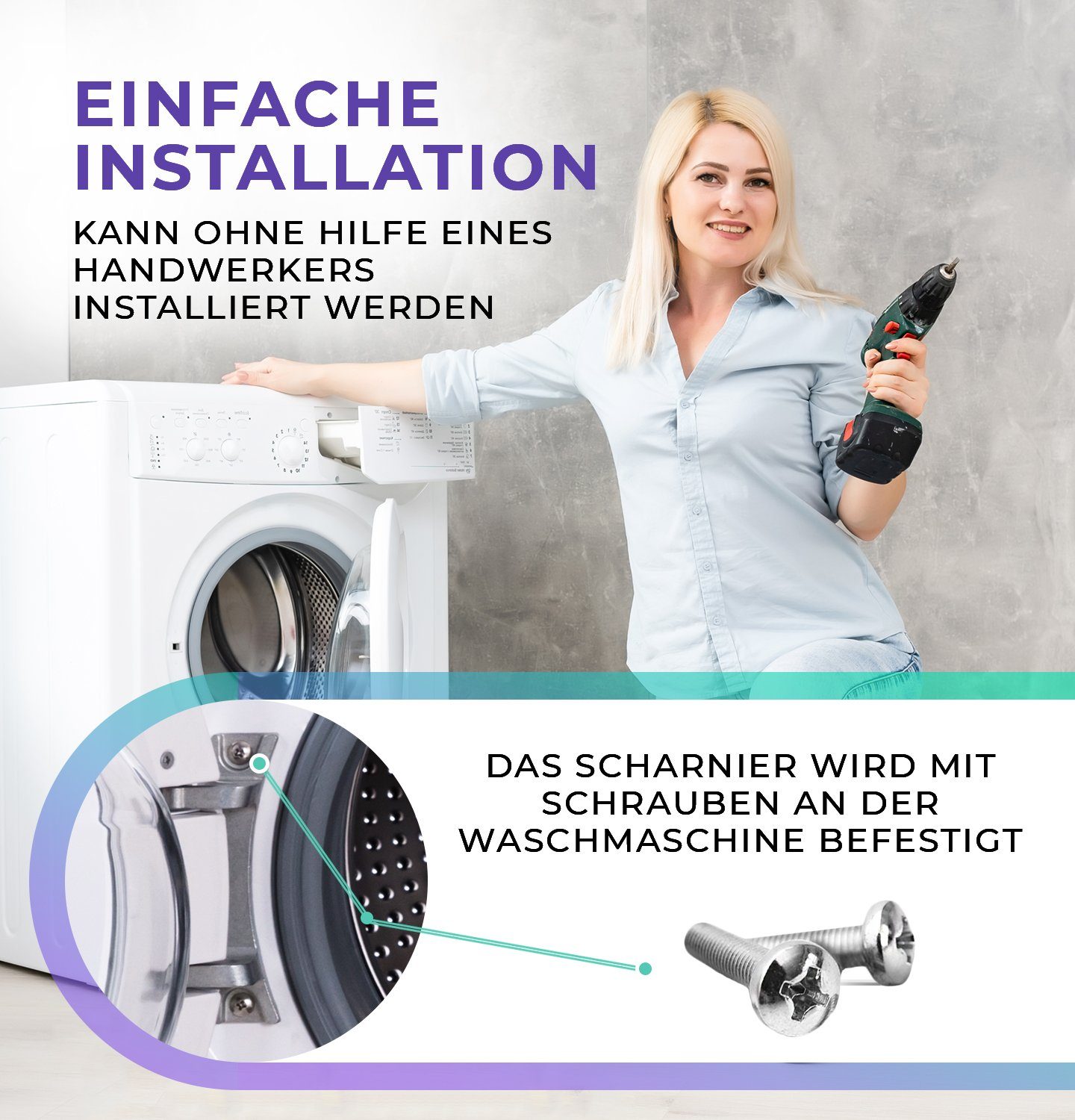 00171269 Ersatz Bosch Frontlader Montagezubehör für Waschmaschine, für Türscharnier VIOKS