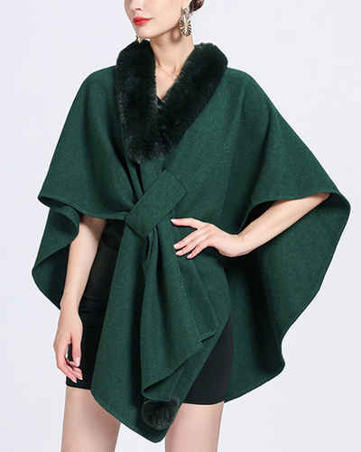 Dekorative Poncho Dicke Poncho Cape Damen, Weiche Warm Mode Schal (1-St) Winterponcho, ein winterliches Geschenk für Ihre Freundinnen