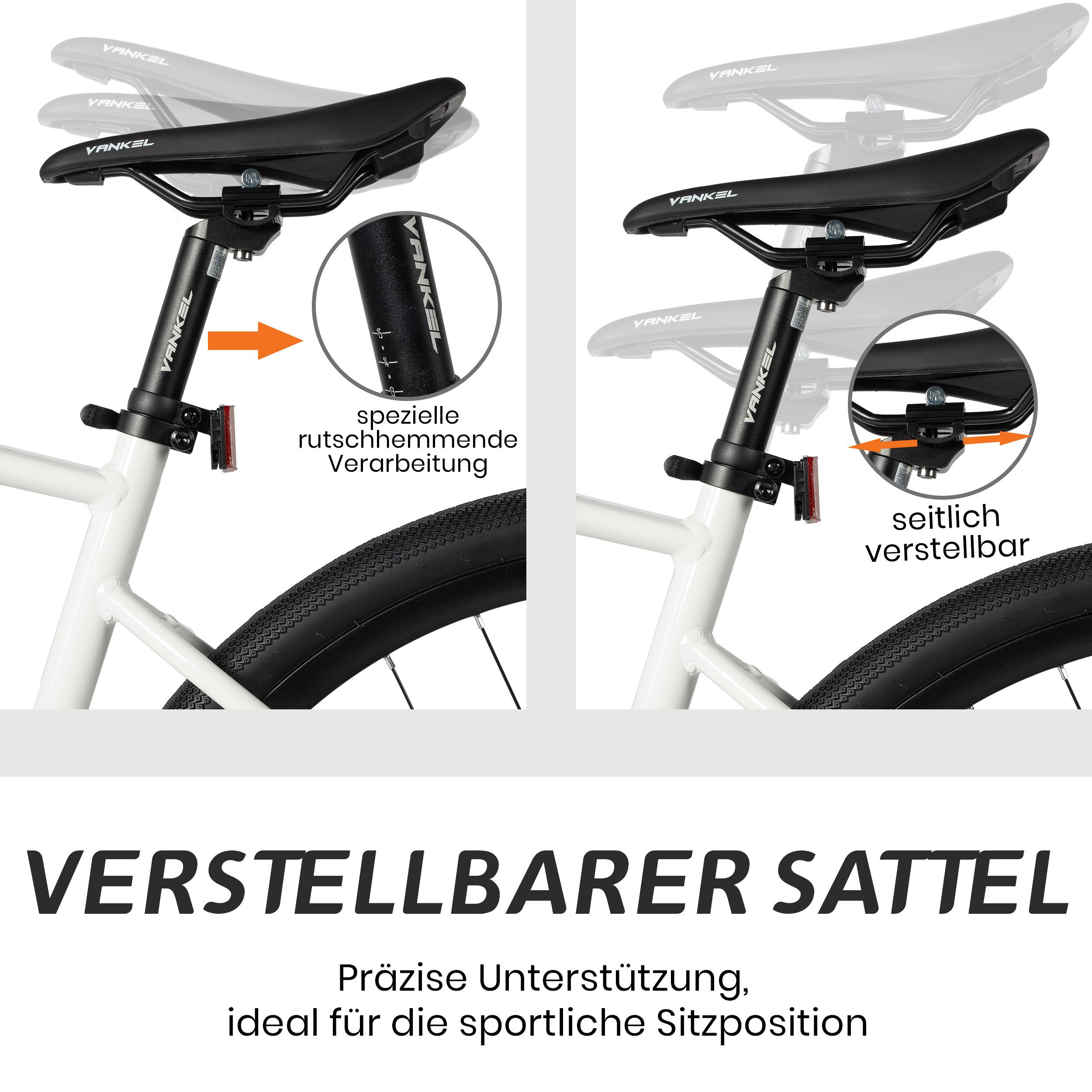 Vankel Mountainbike Citybike Damen/Herren 28 zoll, 700C Rennradreifen, Shimano, 7 Gang Shimano RD-TZ500 Schaltwerk, Leichter & robuster Aluminium-Dreiecksrahmen, 42/45/48 cm