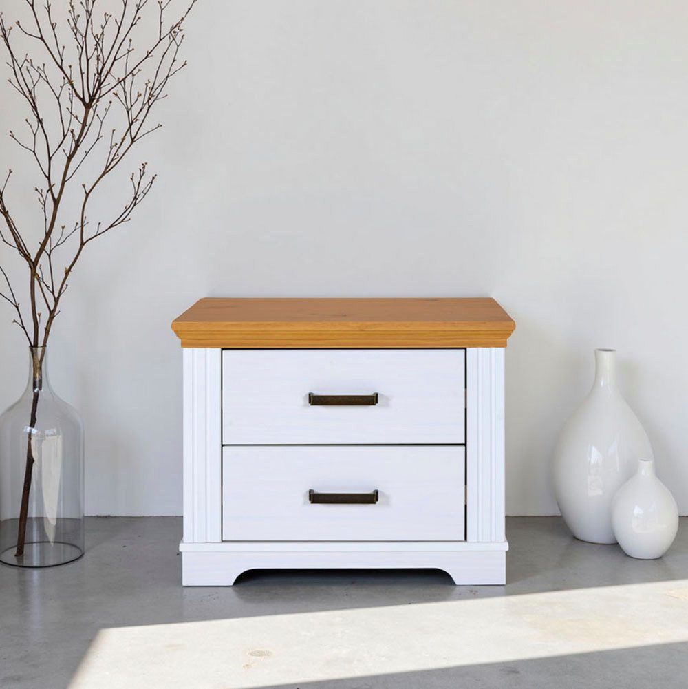 Inter Link Nachtkommode Maluno (1 St), Kiefer Massiv, Soft-Close, Stauraum, BxTxH: ca. 68 x 41 x 53,2 cm