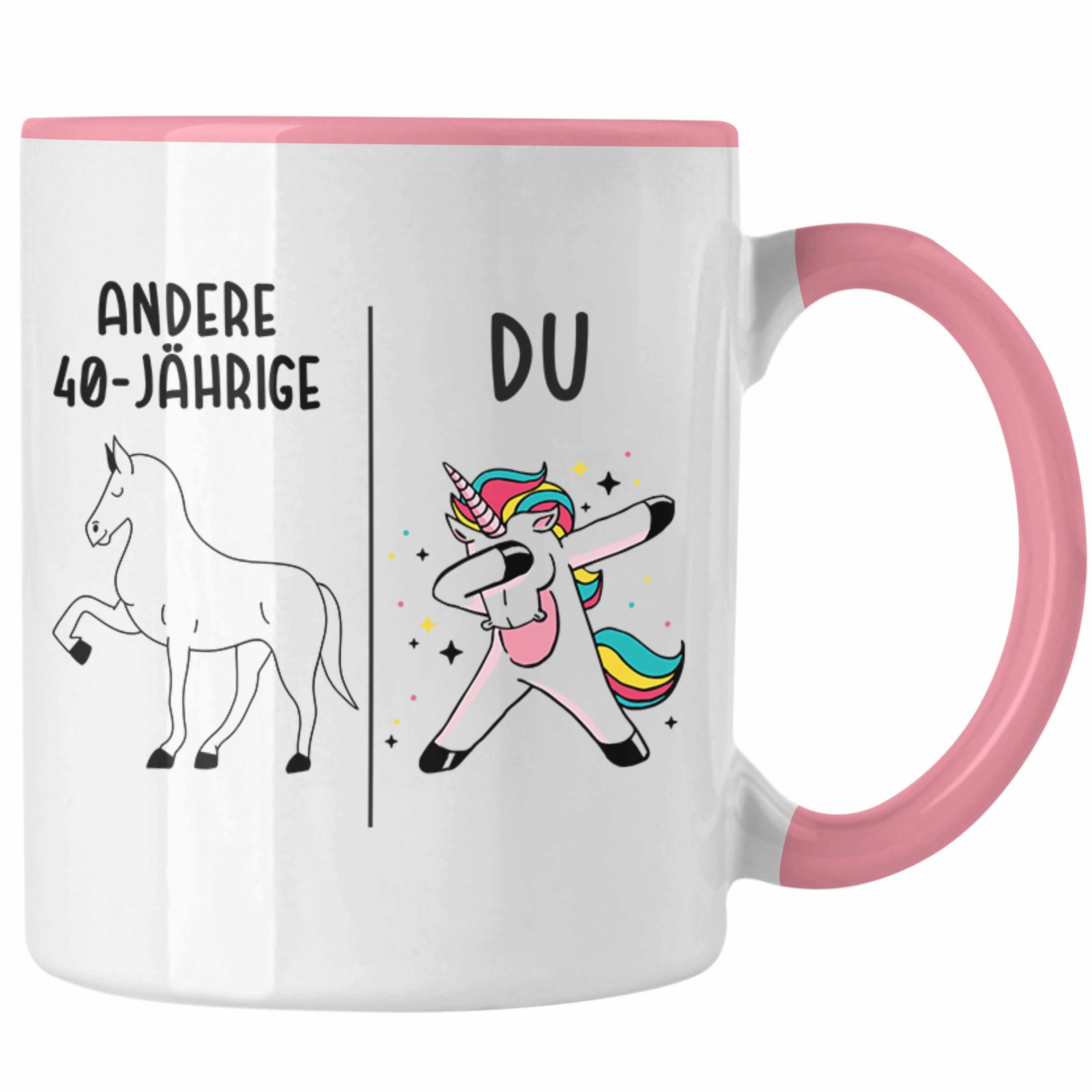 Tasse Trendation - 40. Geburtstag Frauen Tasse Einhorn Geschenk Geschenkidee