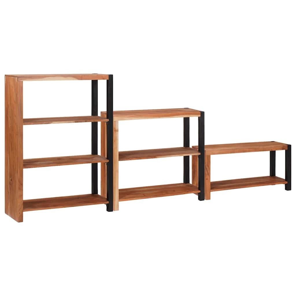 vidaXL Bücherregal Bücherregal 6 Ebenen 3 Stk. 80 x 30 x 110 cm Massivholz, 3-tlg.