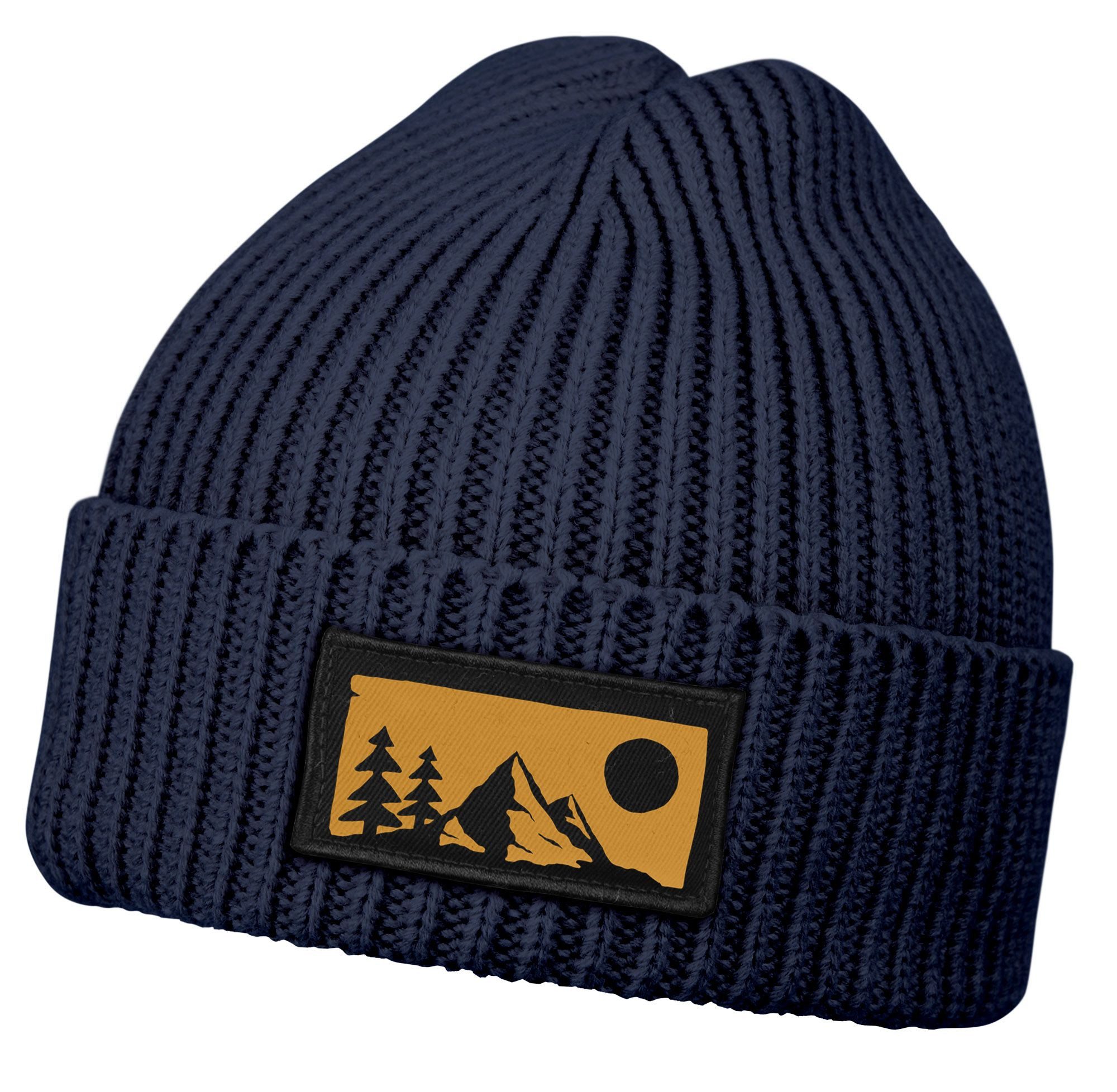 Neverless Strickmütze Herren Wintermütze Naturmotiv Beanie mit Patch Aufdru günstig online kaufen