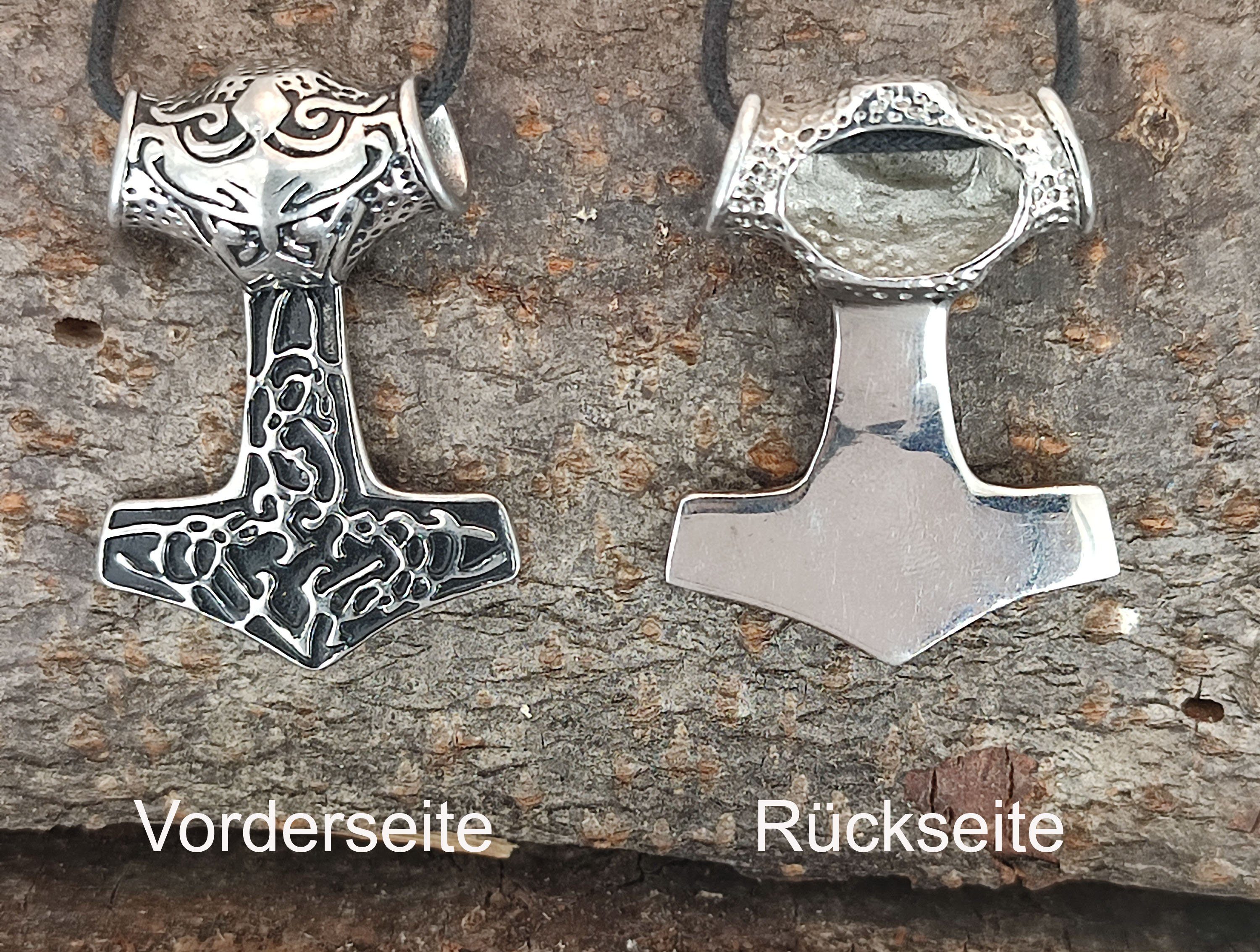 54 Leather Thorhammer Mjölnir of Thorshammer Nr. Anhänger Ketten Thor Kettenanhänger Edelstahl Hammer Kiss