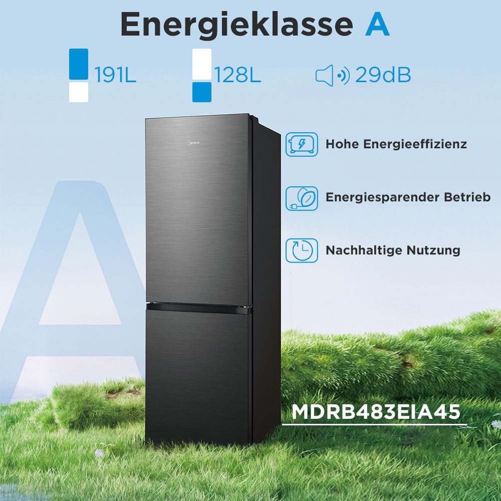 Midea Kühl-/Gefrierkombination ECO MASTER MDRB483EIA45, 185,8 cm hoch, 59,5 cm breit