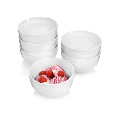 SÄNGER Dessertschale Sunfort Dessertschalen Set, Weiß, Porzellan, (Set, 6-tlg), rundes Design
