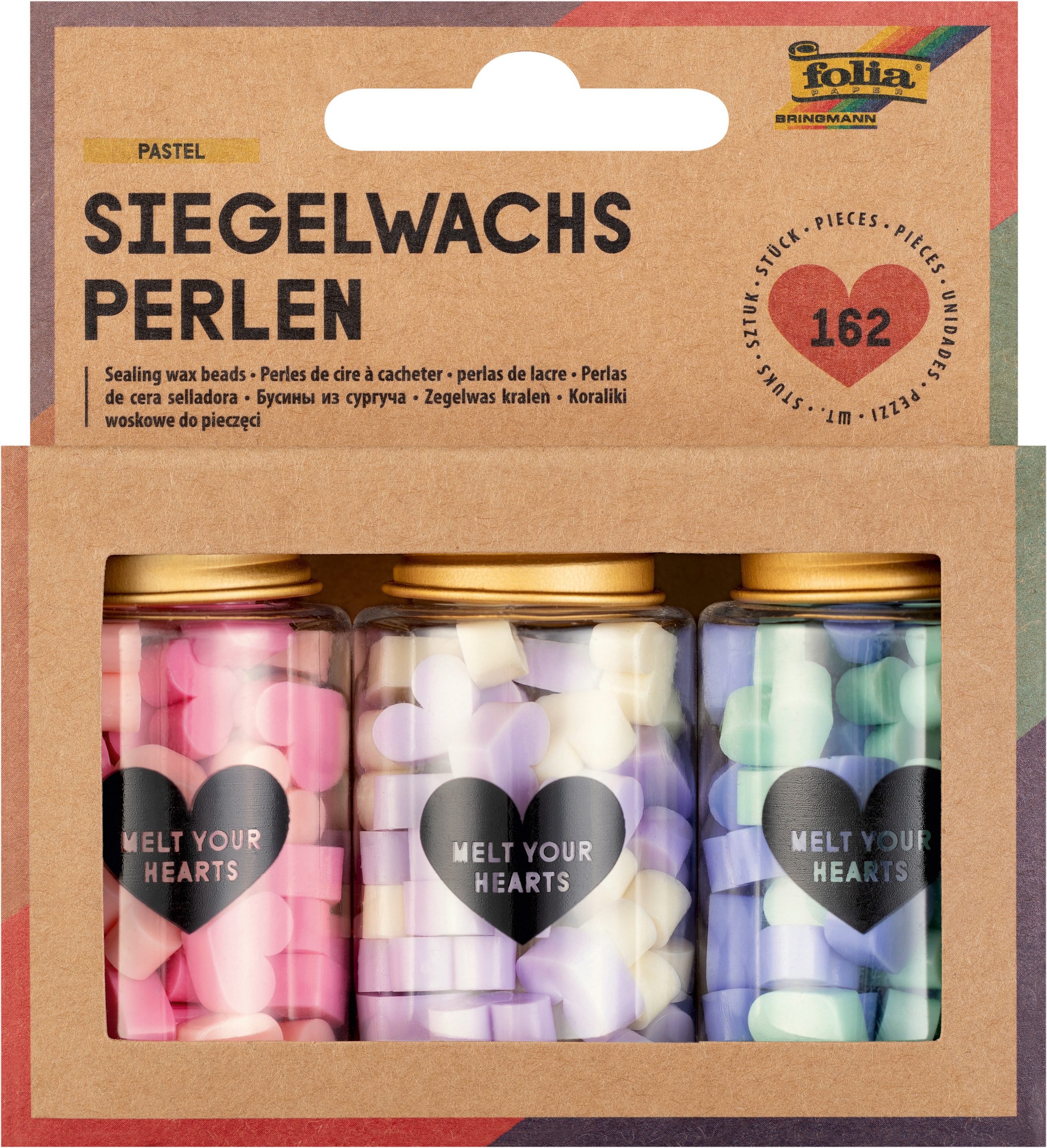 Folia Stempel Siegelwachs-Perlen 'Pastel', 162 Stück