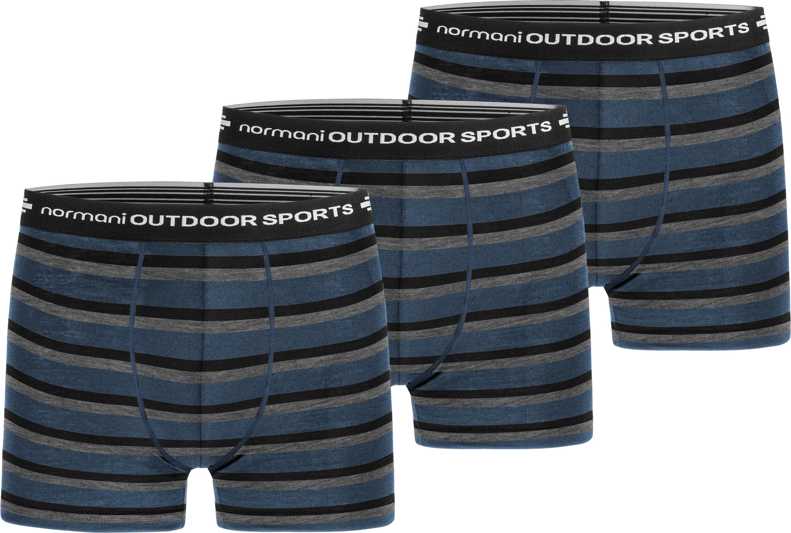 normani Retro Boxer 3er Pack Herren Merino Boxershorts Unterhose Sportunterhose Funktionsunterwäsche aus 100% Merinowolle