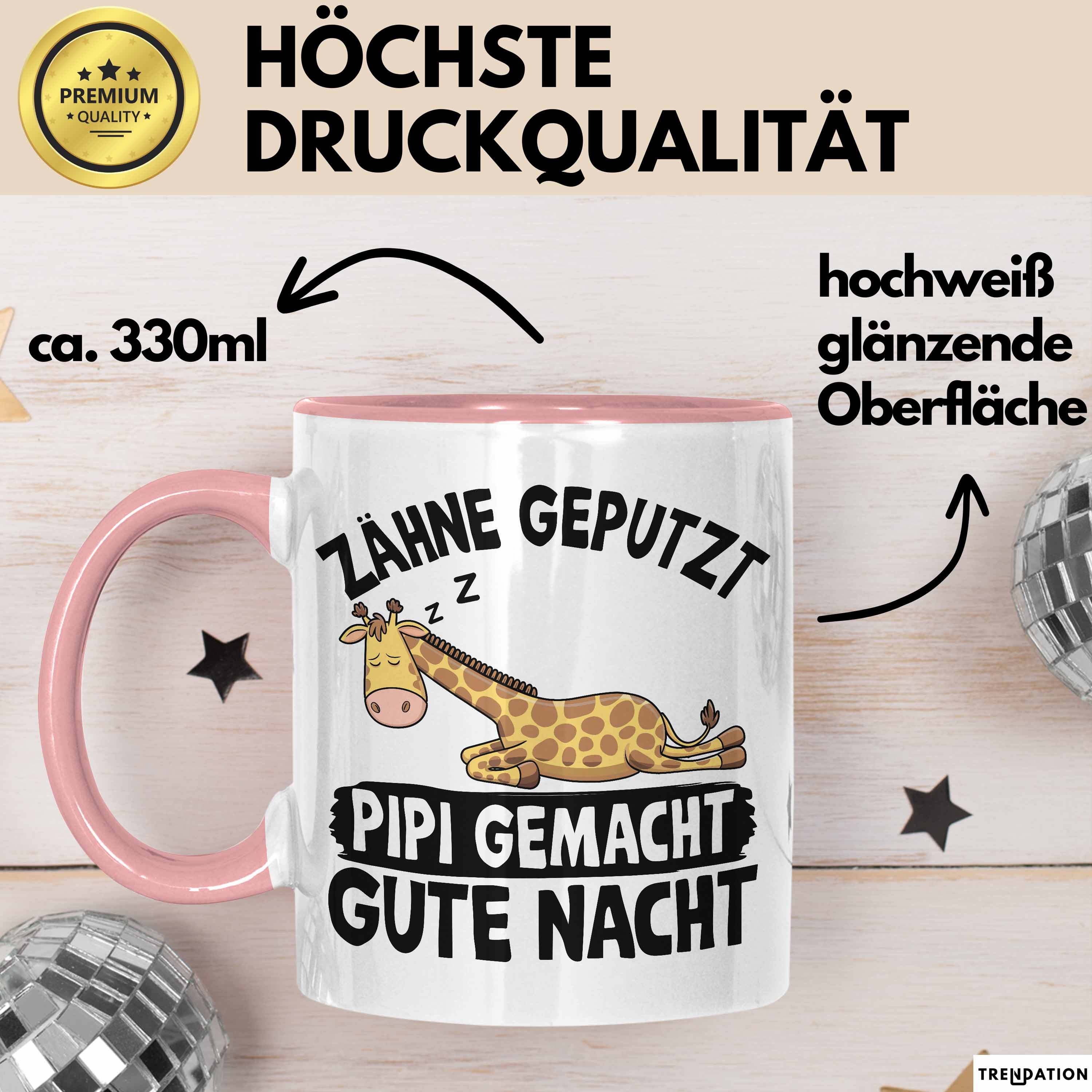 Trendation Tasse Zähne Geputzt Pipi Gemacht Gute Nacht Tee-Tasse Geschenk Kaffee-Bech