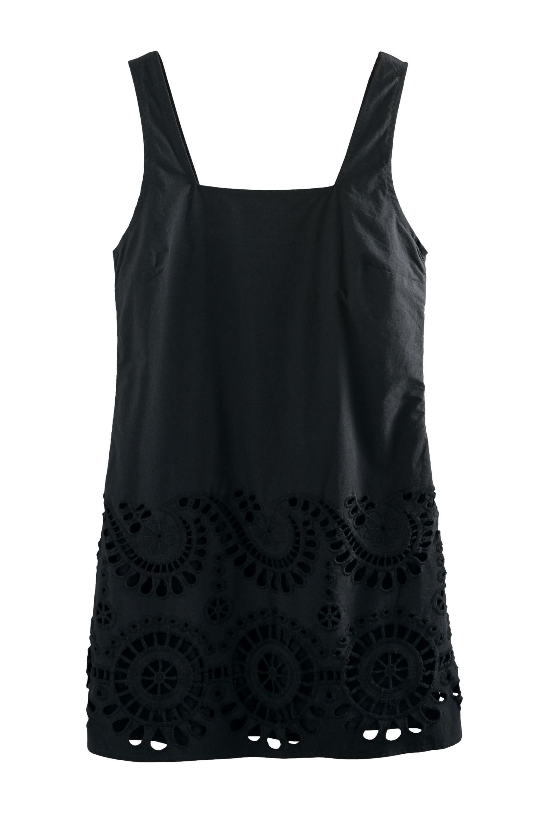 Minikleid Besticktes Minikleid mit eckigem Ausschnitt