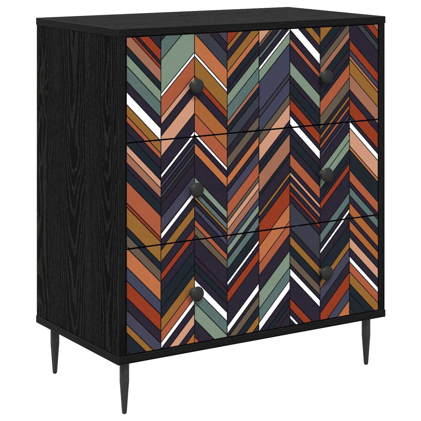 vidaXL Schranksystem Kommode OMMEN Geometrischer Druck 66 x 36,5 x 76 cm (1-St)