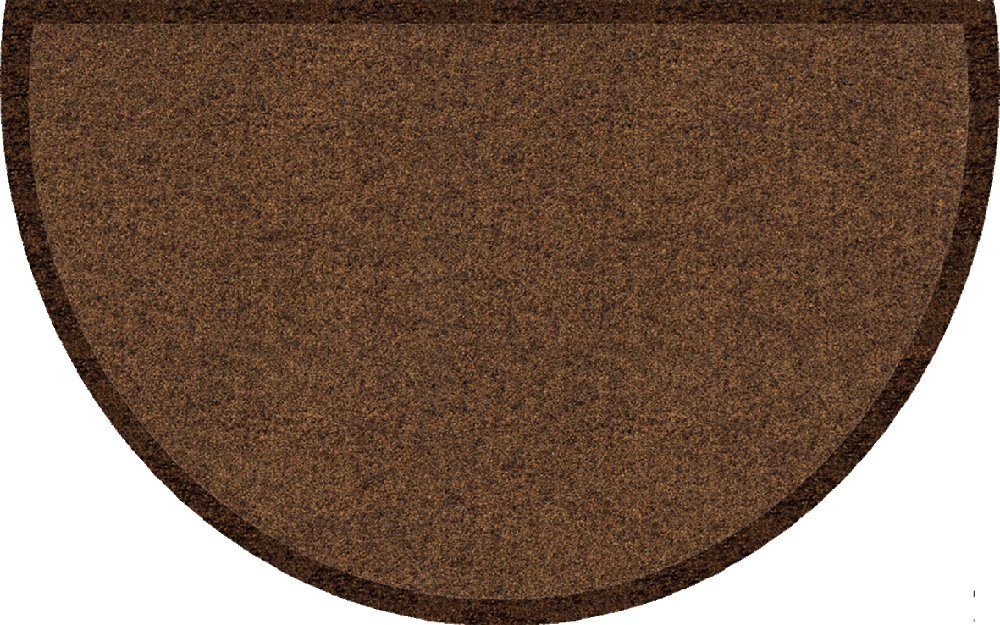 Teppich Fußmatte halbrund uni dunkelbraun ca. 50x80 cm Sauberlaufmatte  Schmutzfangmatte Türvorleger Eingangsmatte, akzente, halbrund, Höhe: 4 mm,  waschbar bei 30°