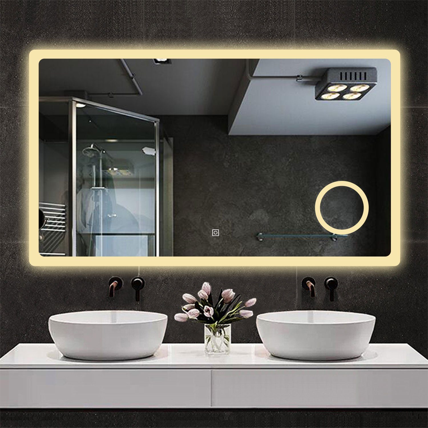 duschspa Badspiegel Wandspiegel Badezimmerspiegel mit LED günstig online kaufen