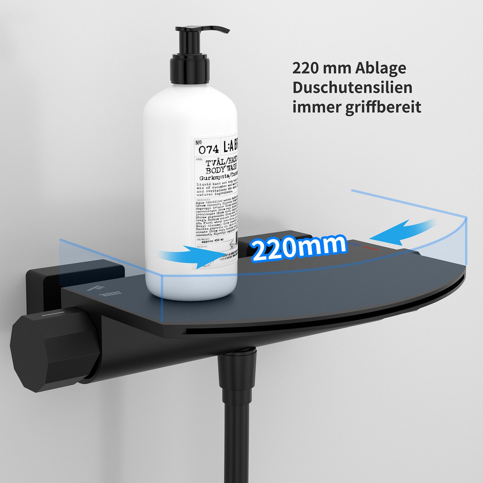 HOMELODY Brausegarnitur Badewannenarmatur Schwarz, Wasserfall Wannenarmatur,Messing, 2 Strahlart(en), Funktional und hochwertig – für ein rundum perfektes Dusch – Bild 3 von 5
