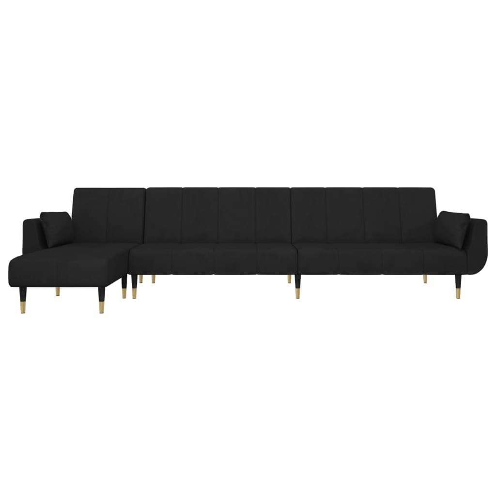 vidaXL Sofa Schlafsofa in L-Form Schwarz günstig online kaufen