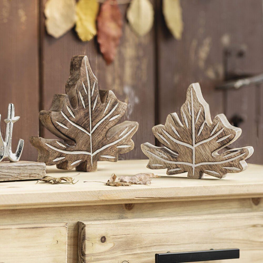 Home-trends24.de Dekofigur Blatt Mango Blätter Deko Herbst Figur Fenster 2e günstig online kaufen