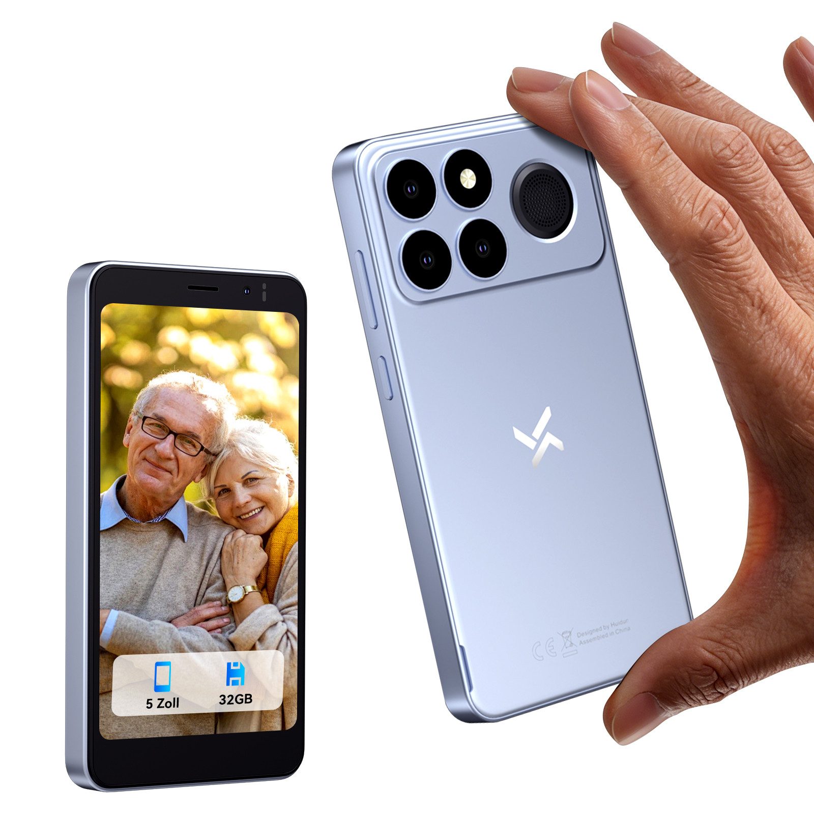 blackview NOTE 10 Kleinhandy Ohne Vertrag 5 Zoll, 9GB+32GB, Face ID Smartphone (5 Zoll, 32 GB Speicherplatz, 4G Dual SIM, Face ID, Bluetooth, Augenschutz, Für Senioren und Kinder)
