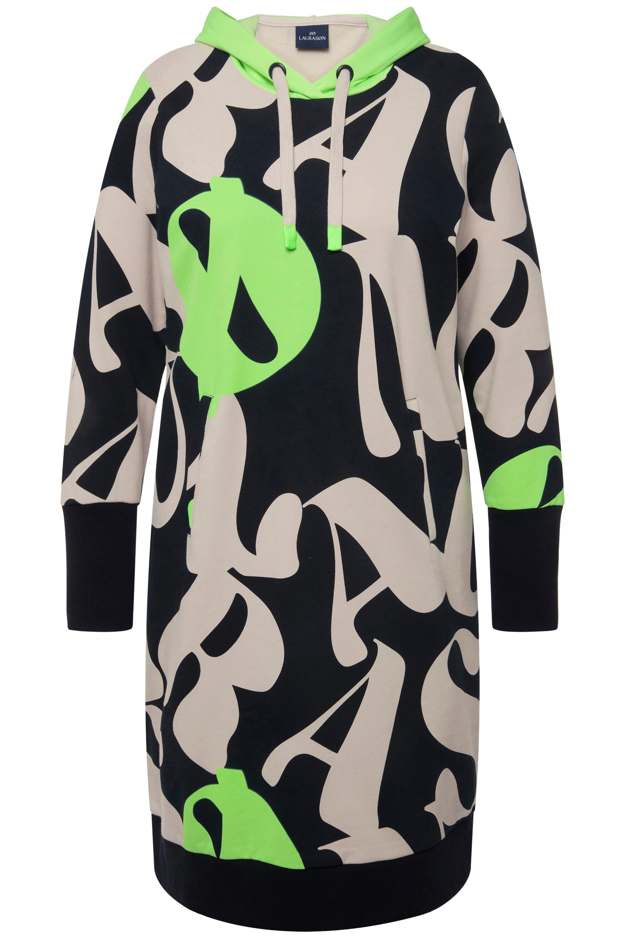 Laurasøn Jerseykleid Midi Sweatkleid Kapuze Langarm günstig online kaufen