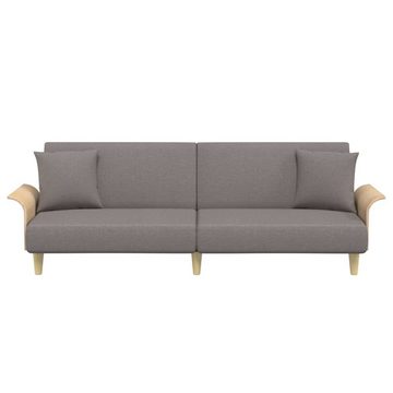 vidaXL Sofa Schlafsofa mit Armlehnen Taupe Stoff Schlafcouch Couch Sofa