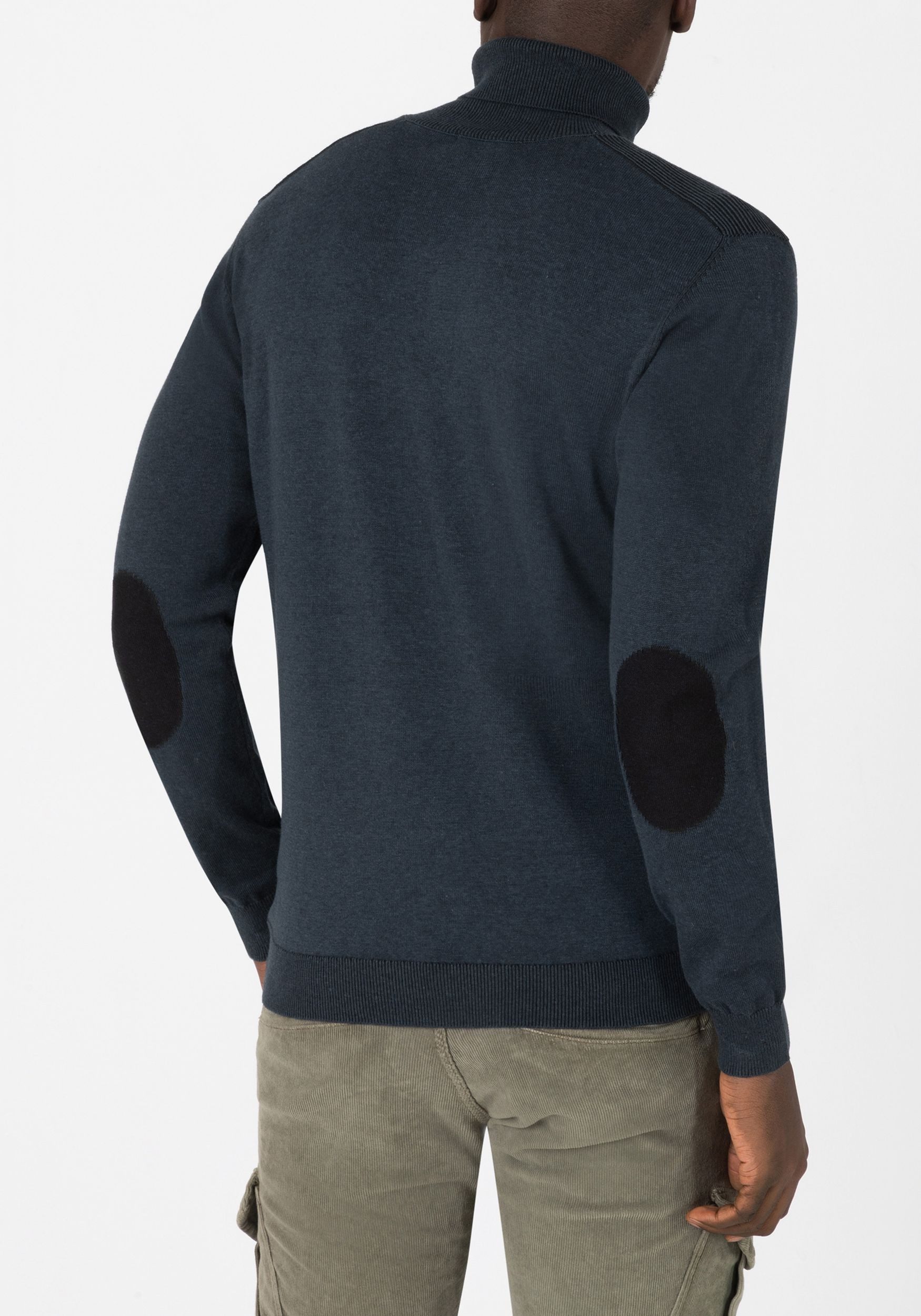 TIMEZONE Strickpullover Rollkragenpullover Rippstrick Ellenbogen-Patch Knit günstig online kaufen