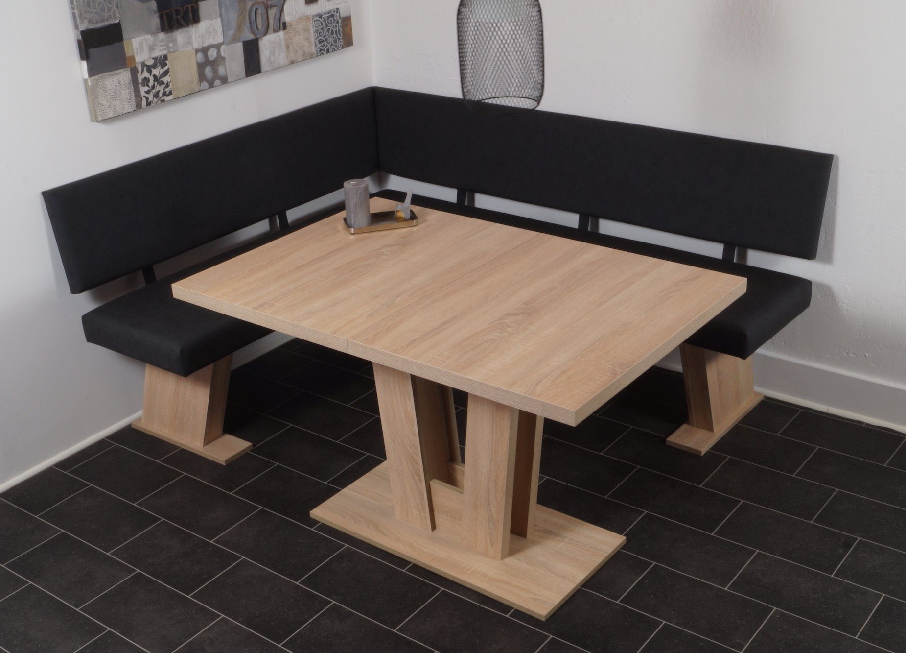 Stolebaenk Eckbankgruppe Varese MAVEAR, (1x Eckbank, 1x Tisch, 2x Stuhl), Sitz und Rücken Bezüge frei von allergisierenden Farbstoffen