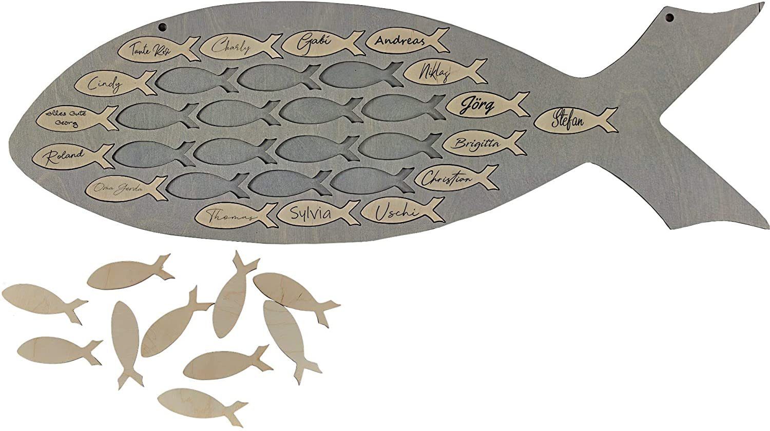 Spruchreif® Holzbild Gästebuch "Fisch" zur Konfirmation · Gästebuch Kommunion · Gästebuch, Fisch