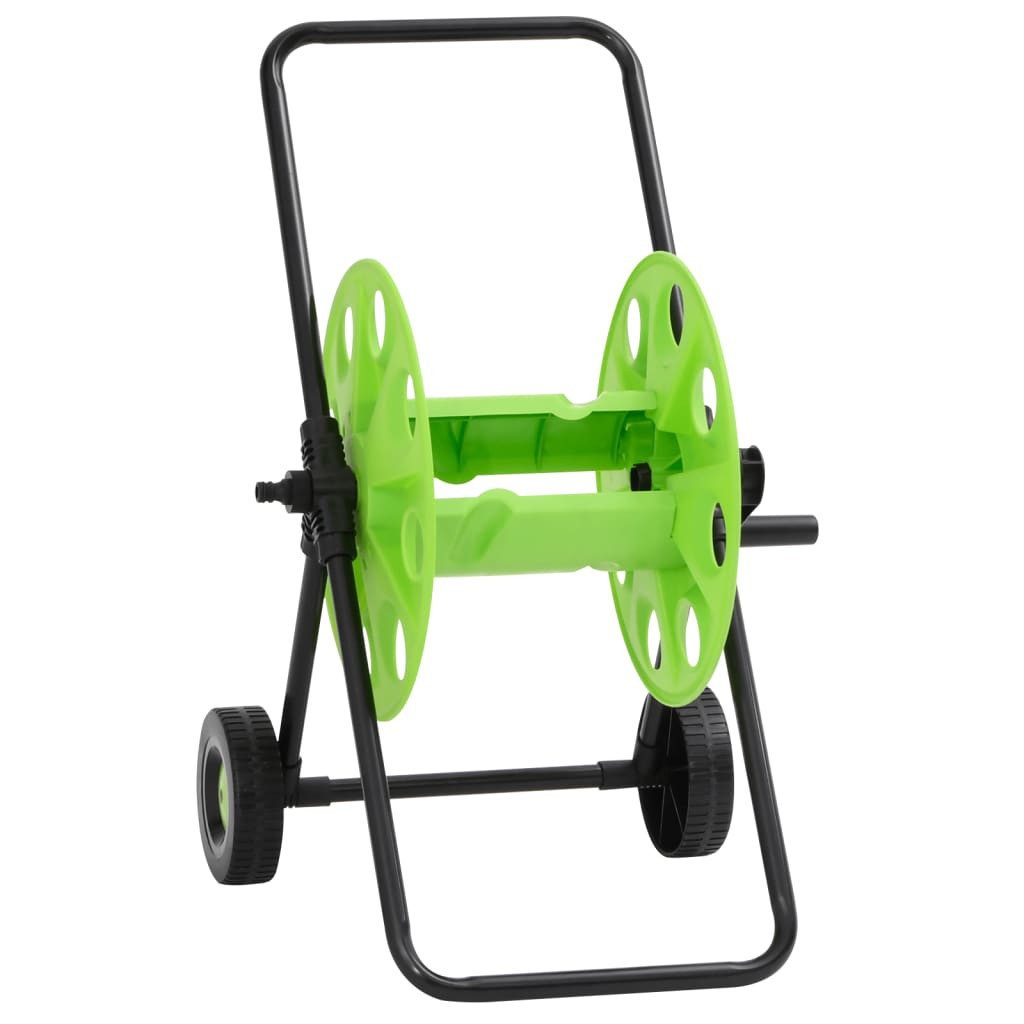 vidaXL Schlauchaufroller Schlauchwagen für 60 m 1/2" Schlauch Stahl Grün, (1-tlg)