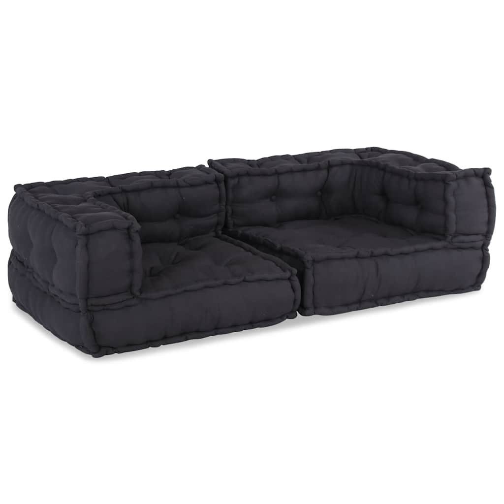 vidaXL Sofa Pouf Modular Sofa Anthrazit 140x70x36 cm Stoff