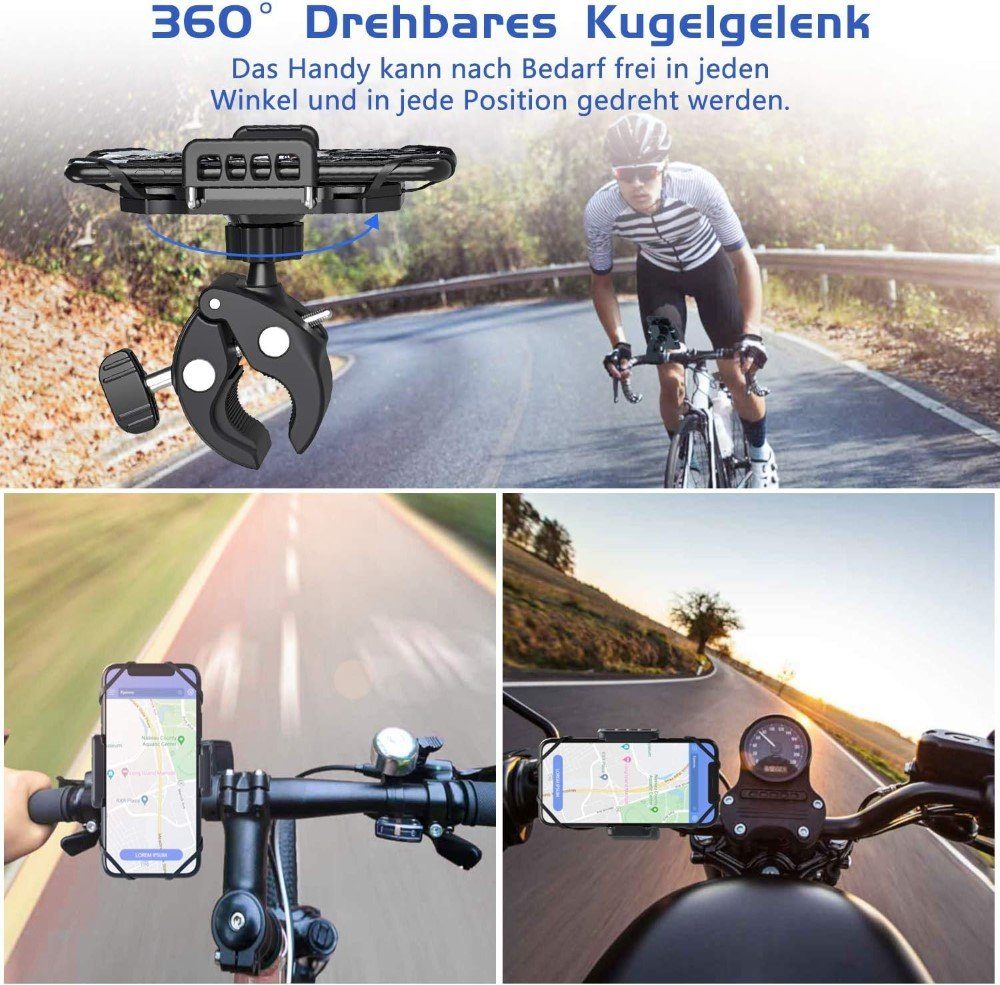 PASONOMI Halterung Fahrrad & E-Scooter Handyhalterung: Sicherheit und Komfort, (bis 7,00 Zoll, Der Settyp ist eine Handyhalterung für Fahrrad und Motorrad., Vie – Bild 5 von 5