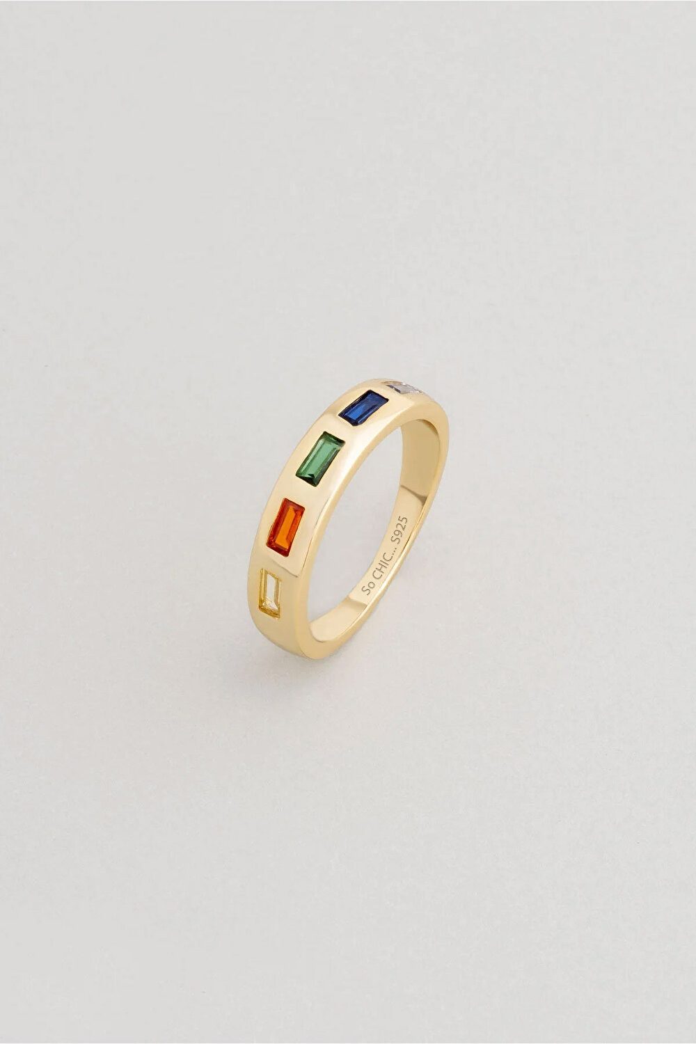 So CHIC... Silberring Magie der Farben 18K vergoldeter Ring