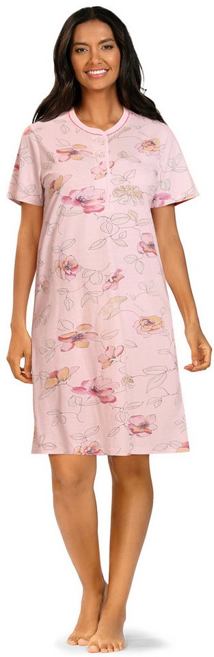 comtessa Nachthemd Dreamy breeze (Set, 1-tlg., 1-teilig) Damen Sleepshirt ca.105cm Schlafshirt geknöpft Baumwolle große Größen