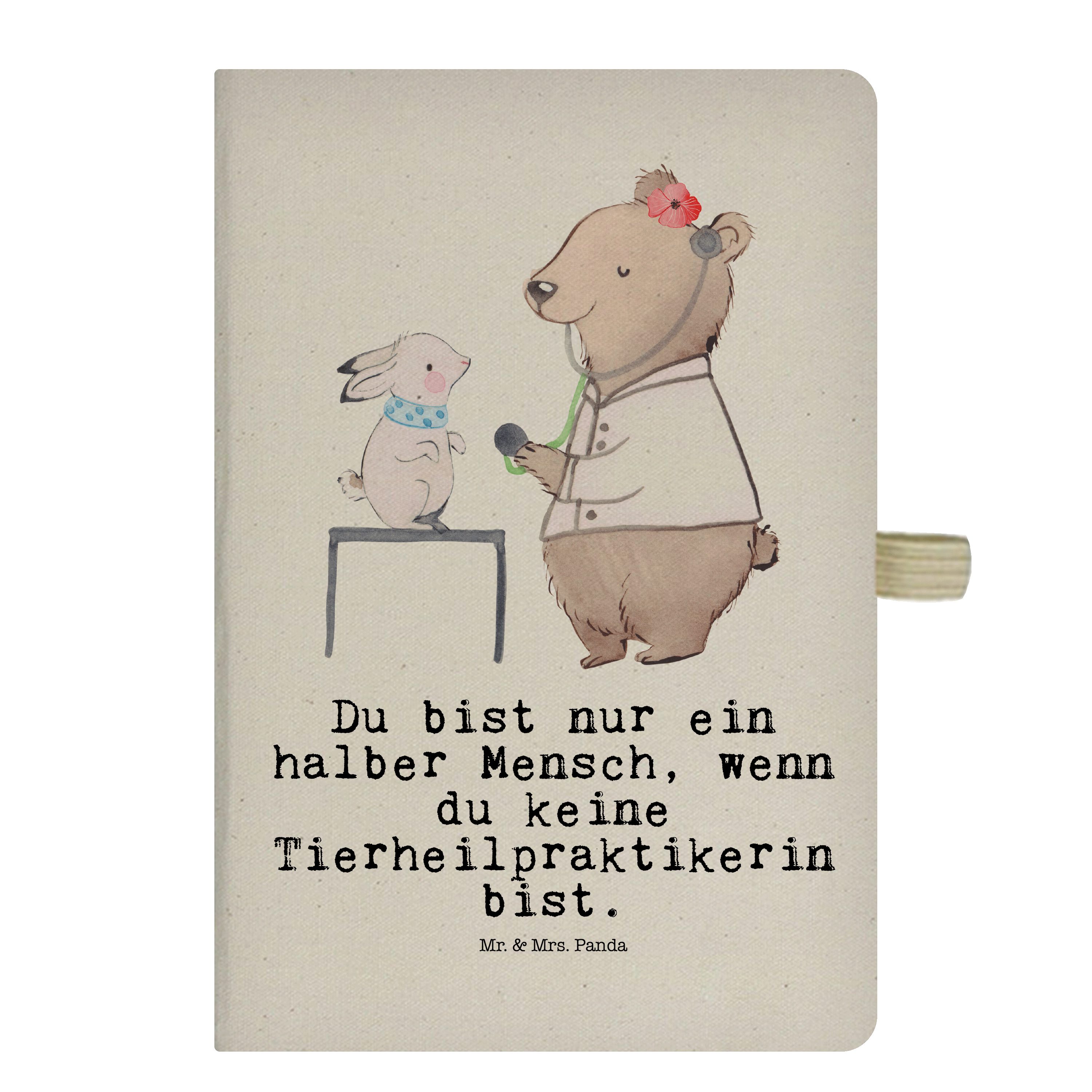 Panda Mr. Mrs. mit N Geschenk, Herz Skizzenbuch, & Notizbuch & - Tierheilpraktikerin - Mr. Panda Mrs. Transparent