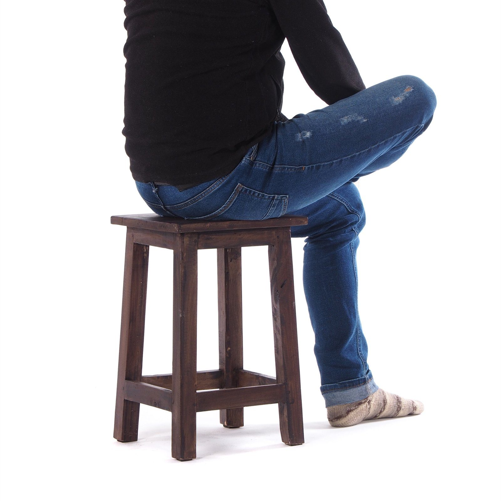 DESIGN DELIGHTS Hocker Sitzhocker MADERO, 48x30cm(HxB) Altholz Holzhocker, massivholz Hocker
