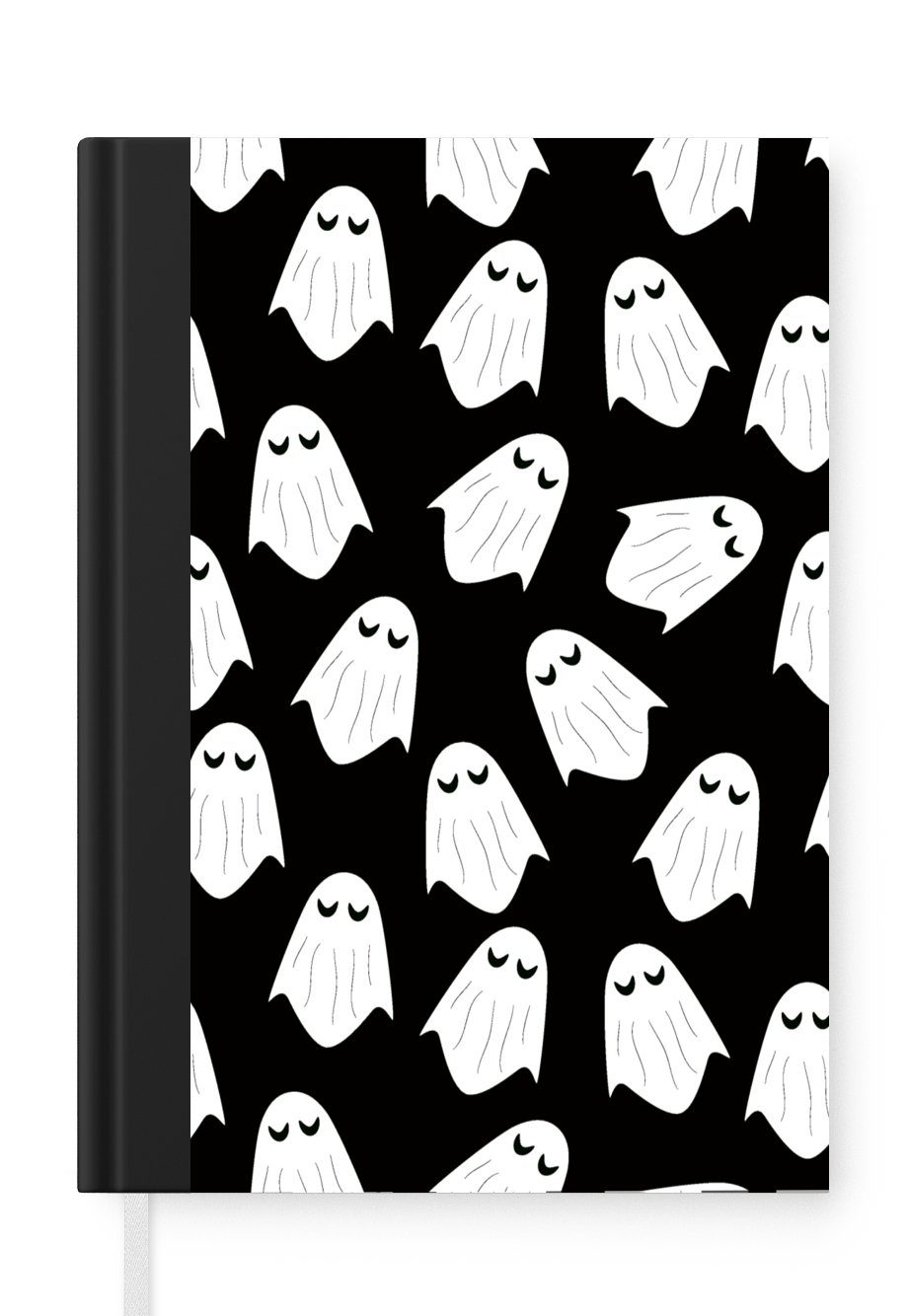 98 A5, Merkzettel, Notizbuch Notizheft, Journal, Schnittmuster Geist - Halloween, Seiten, Haushaltsbuch Tagebuch, MuchoWow -