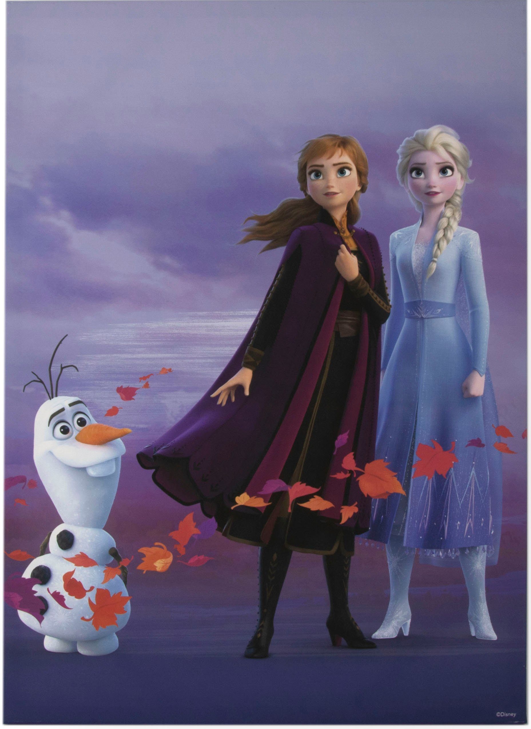 Disney Leinwandbild »Frozen Elsa, Anna & Olaf«, (1 St)