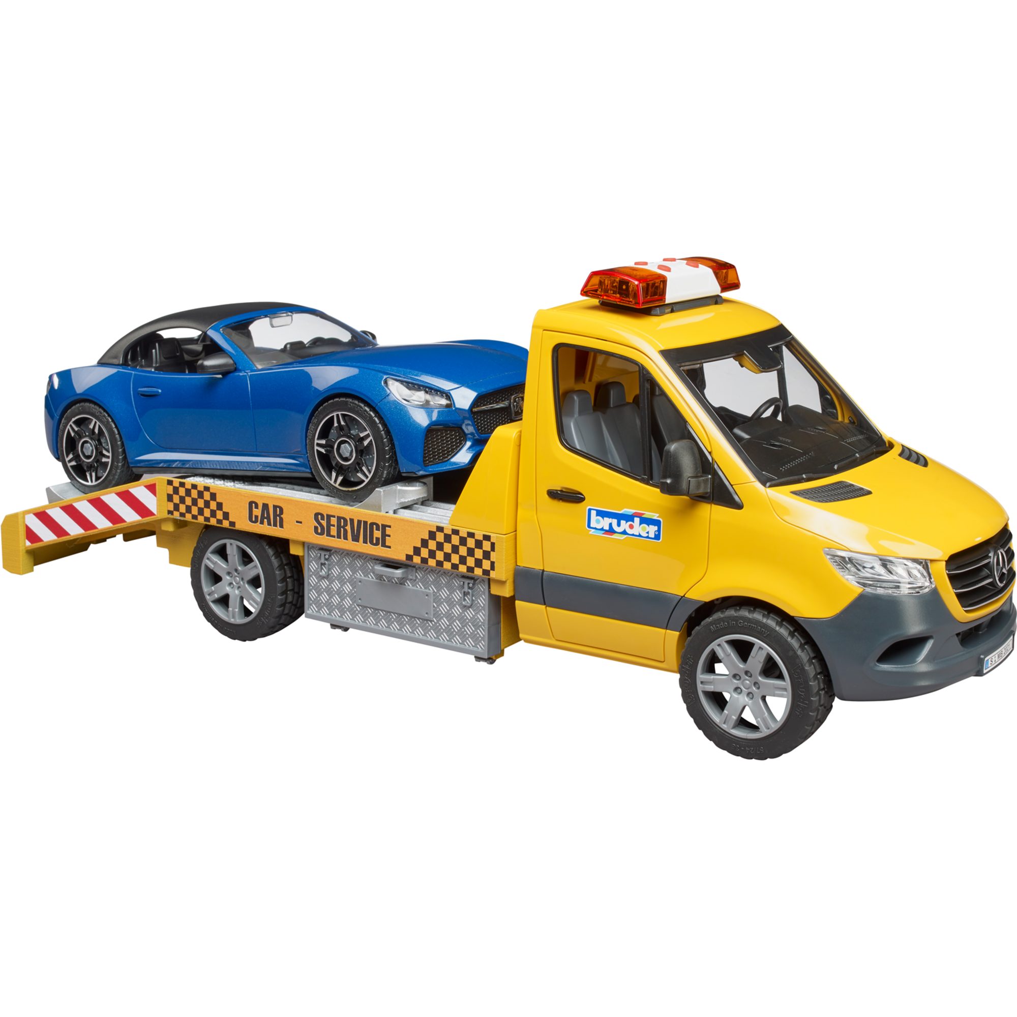 Bruder® Spielzeug-Baumaschine bruder MB Sprinter Autotransporter mit Light & Sound Modul