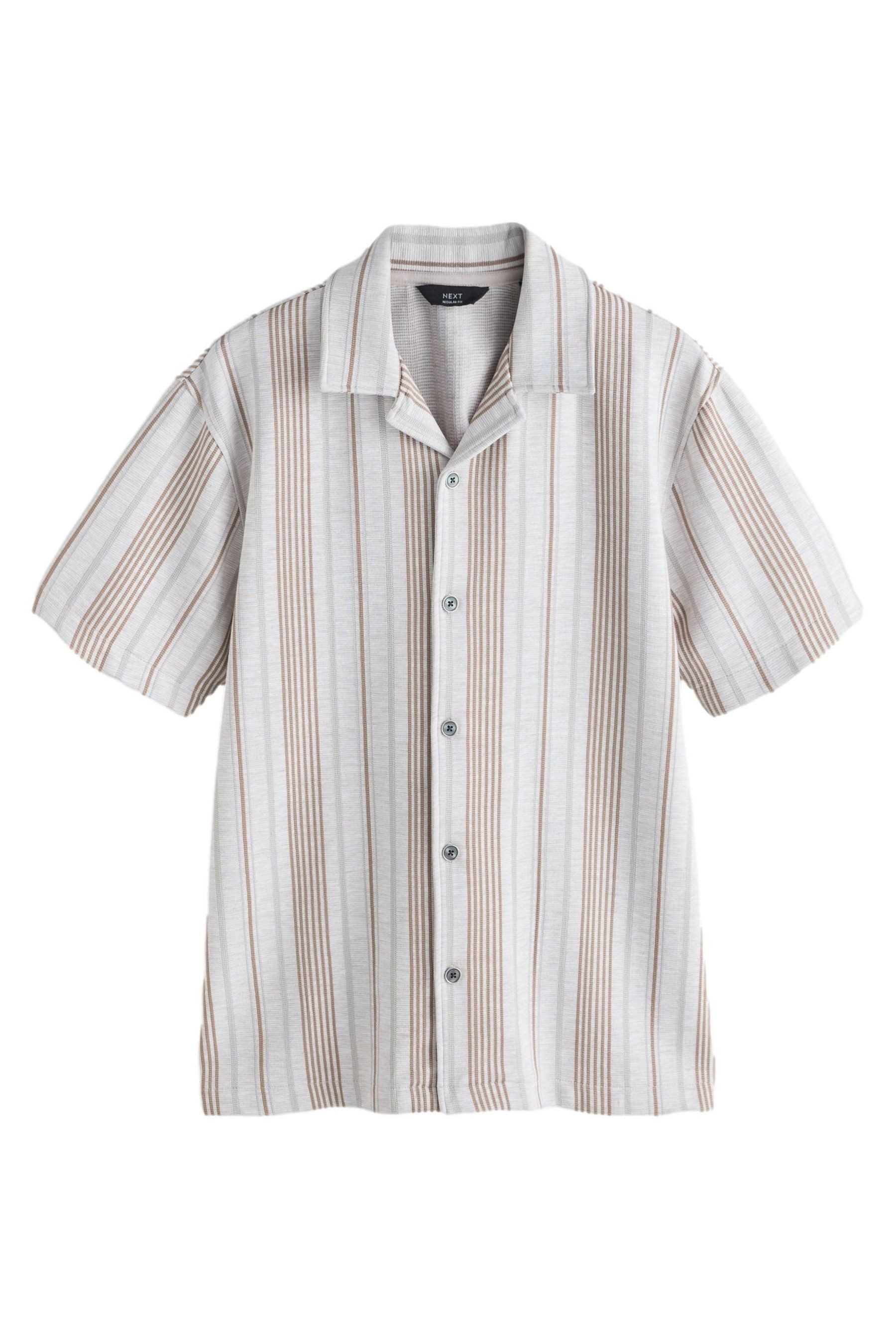 Kurzarmhemd Texturiertes Jersey-Hemd mit Streifen