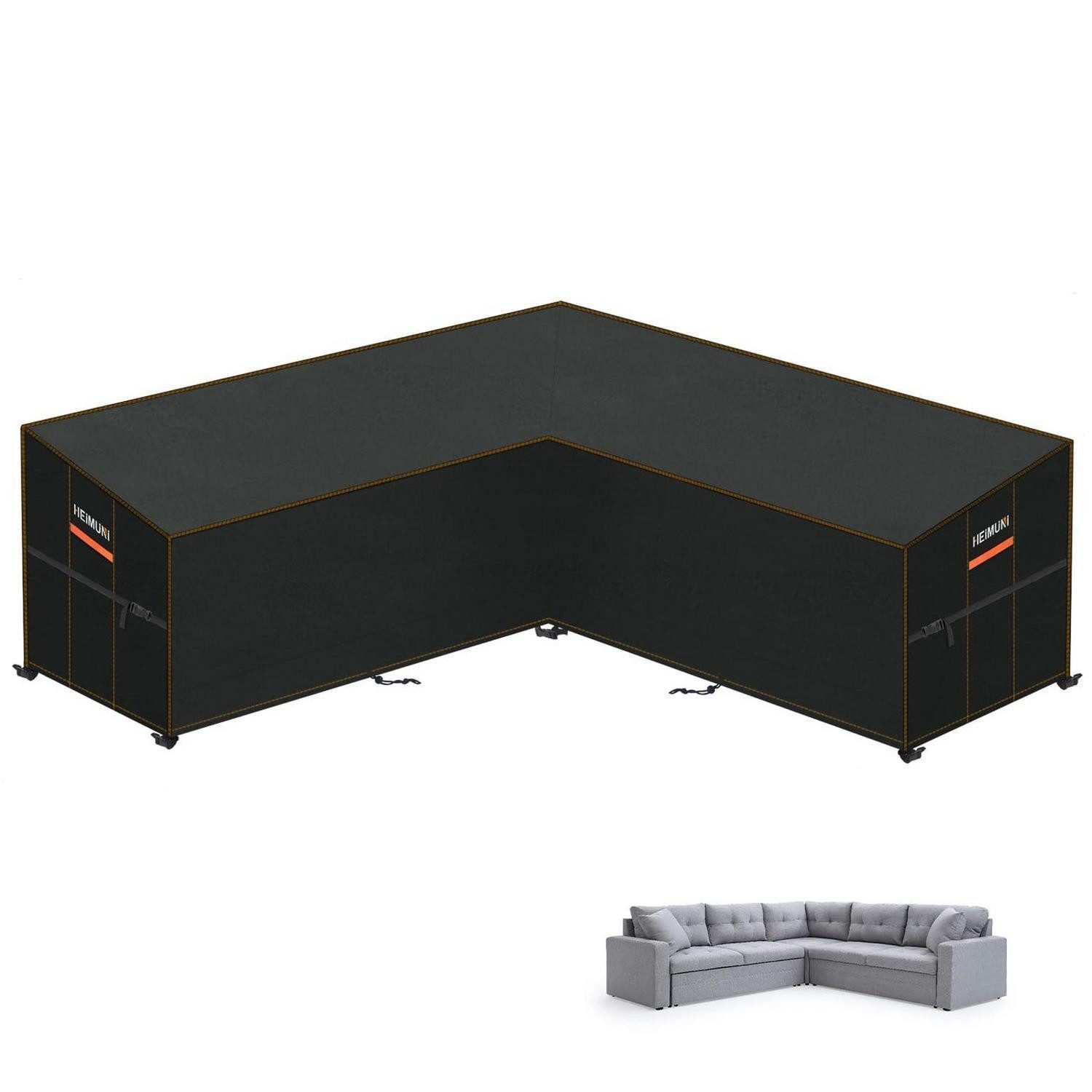 LuxusKollektion Gartenmöbel-Schutzhülle Abdeckung Sofa L Form Ecksofa Schutzhülle 270x270x100x90 65