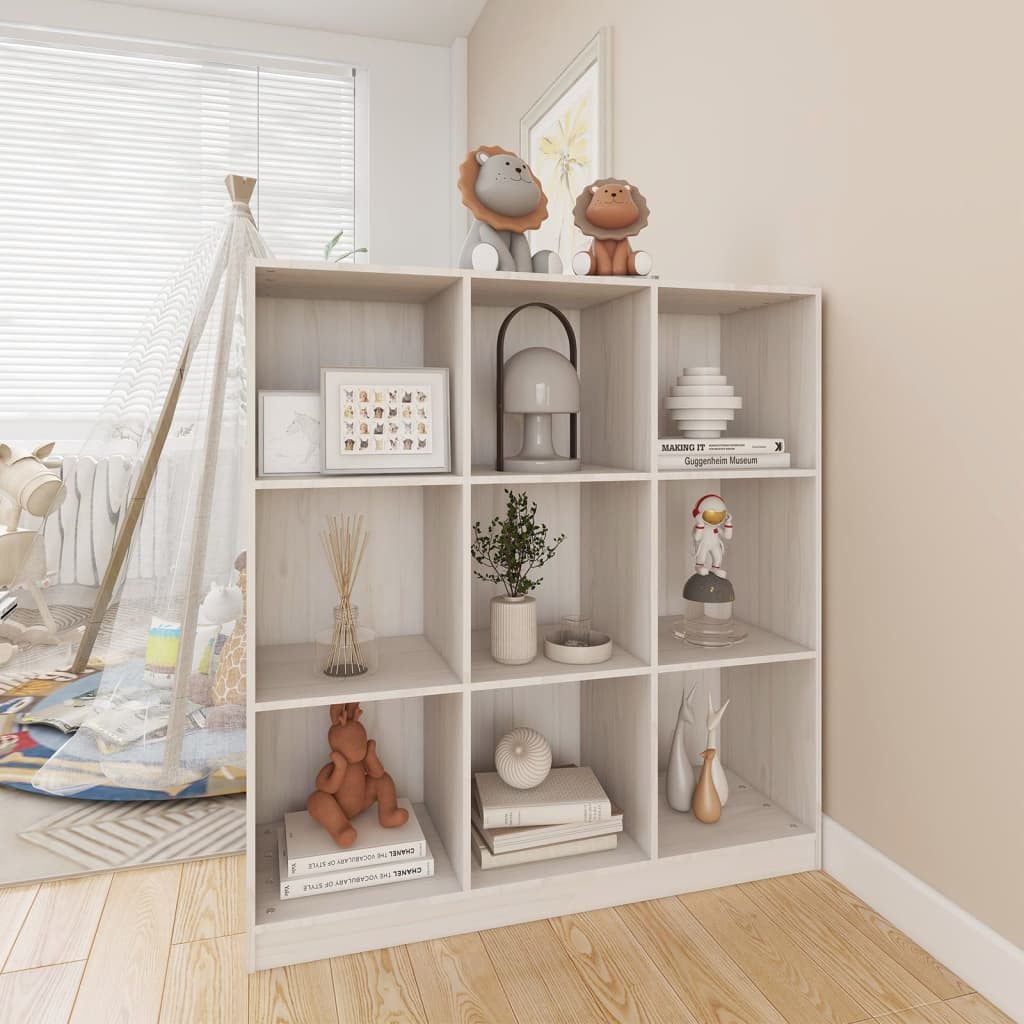 vidaXL Regal NA Standregal Bücherregal Raumteiler Holzregal Weiß 104x33,5x110 cm Ma